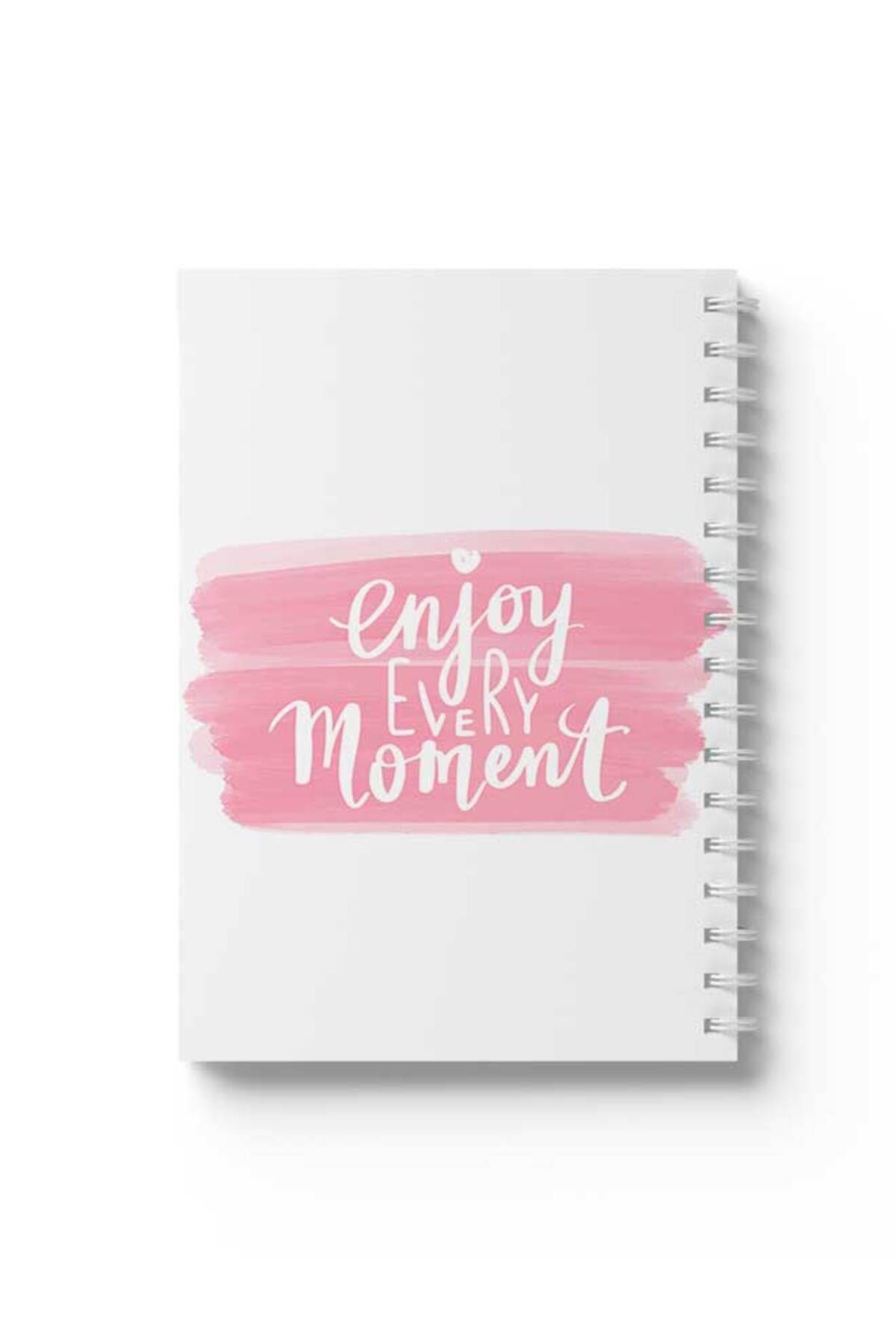LOWHA-Spiral Notebook with Front and Back Hard Covers Featuring Enjoy Every Moment Design 1