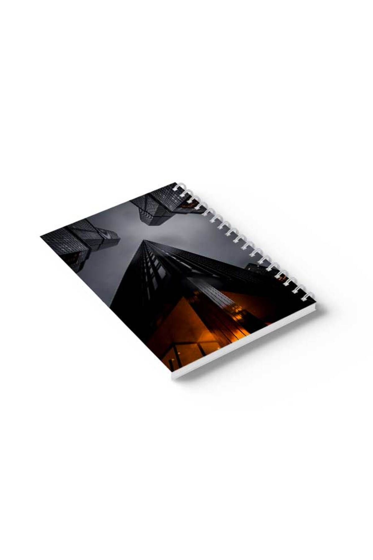 LOWHA-Spiral Notebook with Front and Back Hard Covers Featuring Sky Scraper Design 6
