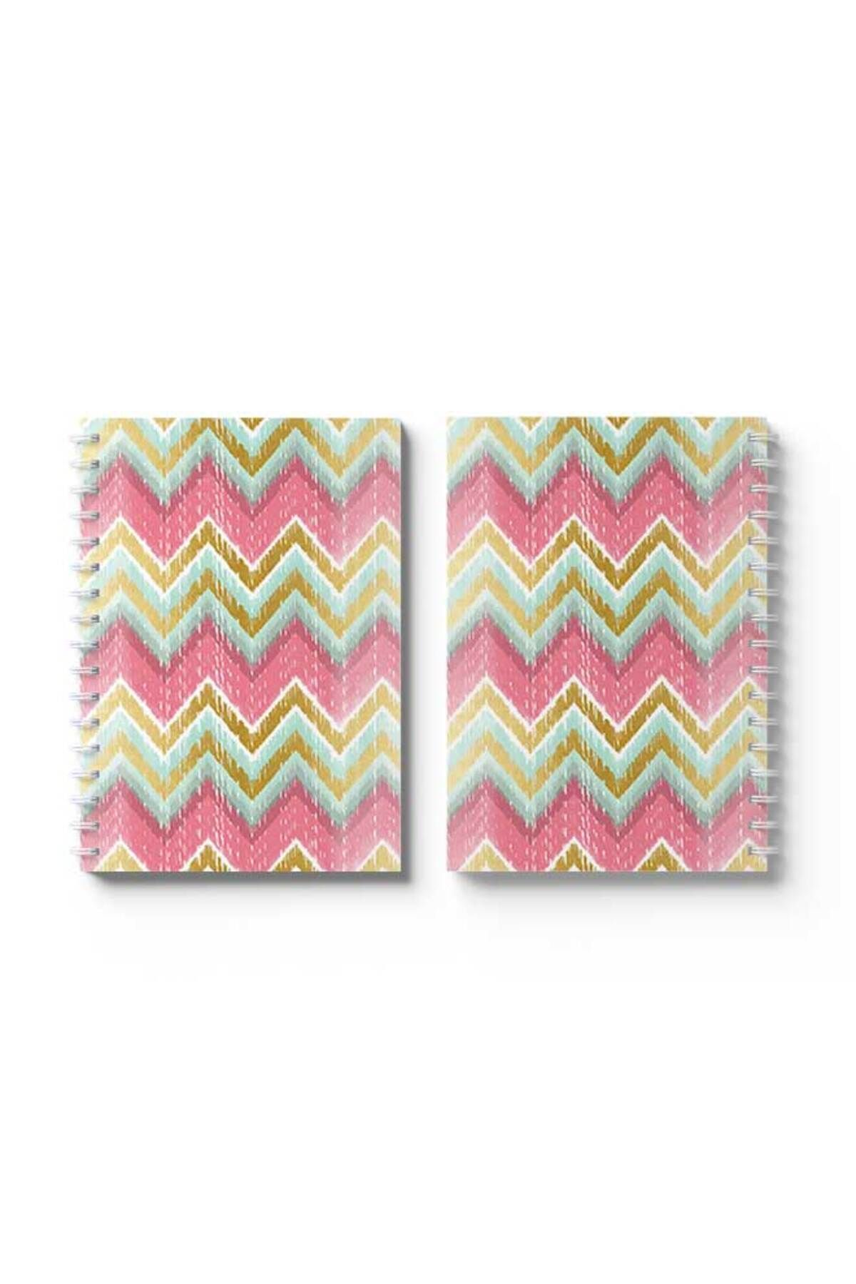 LOWHA-Spiral Notebook with Front and Back Hard Covers Featuring Zig Zag Design 4