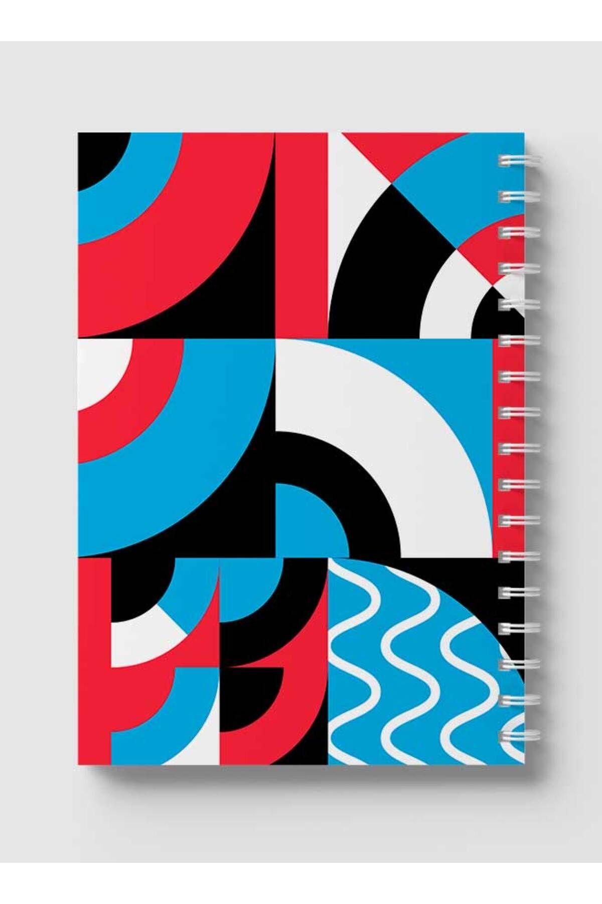 LOWHA-Spiral Notebook with Front and Back Hard Covers Featuring Graphic Geometric Circles Design 5