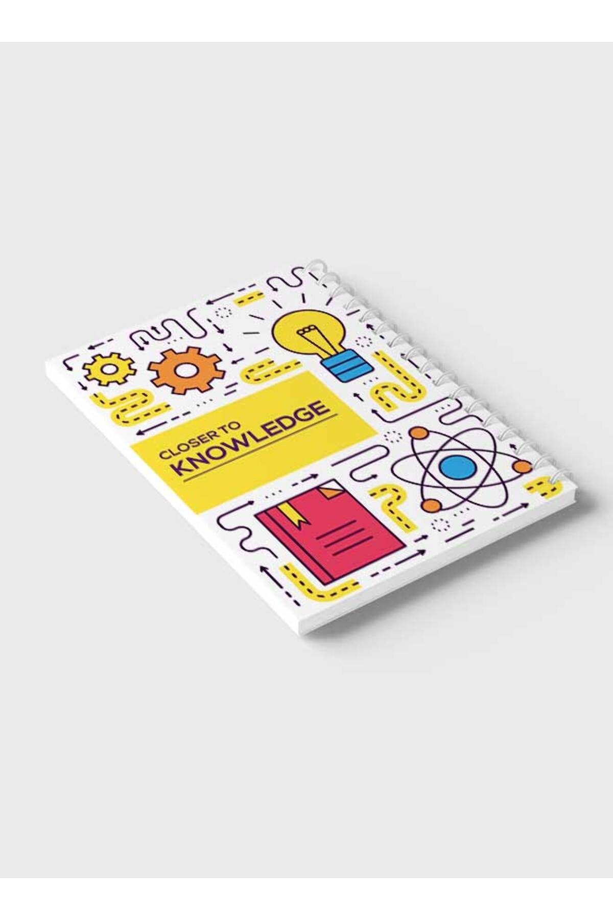 LOWHA-Spiral Notebook with Front and Back Hard Covers Featuring Closer to Knowledge Design 6