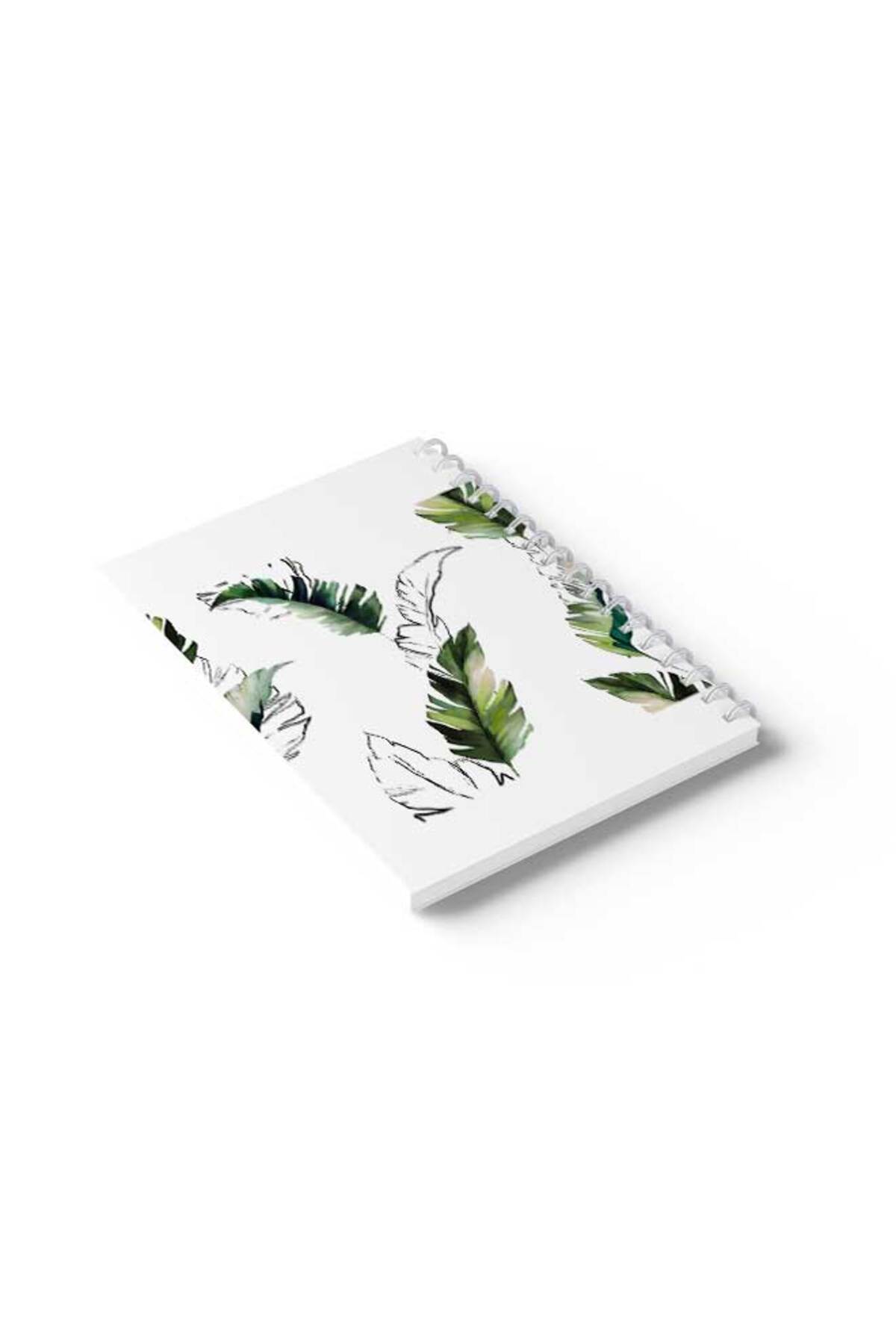 LOWHA-Spiral Notebook with Front and Back Hard Covers Featuring Leaves Design 6