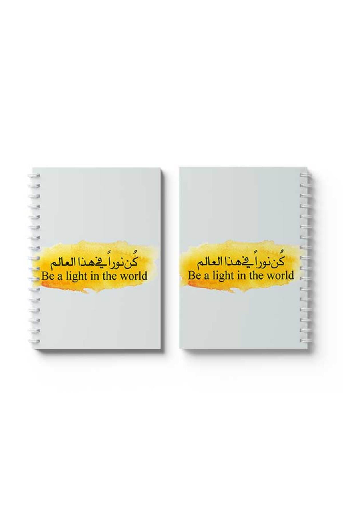 LOWHA-Spiral Notebook with Front and Back Hard Covers Featuring Be A Light in the World Design 4