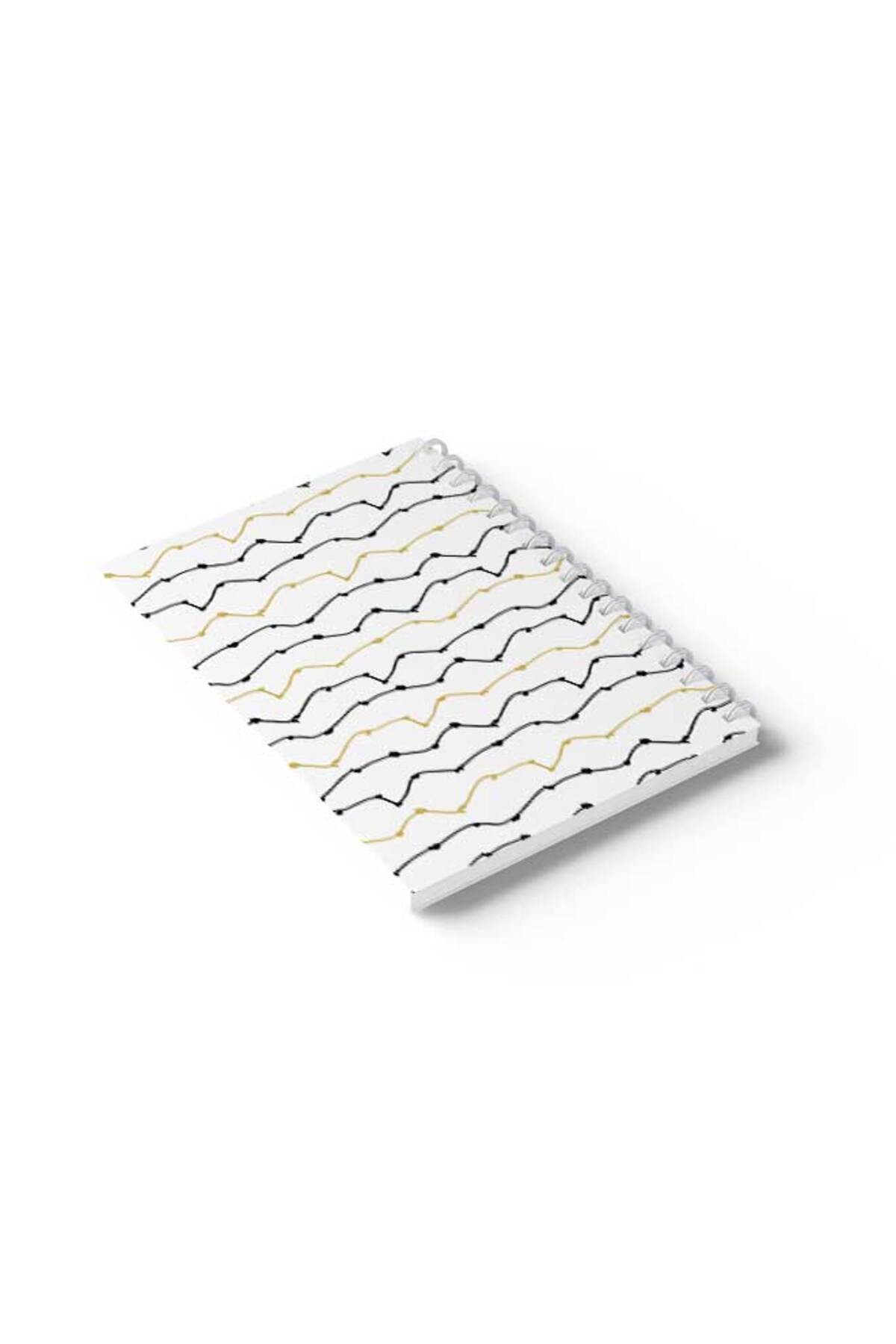 LOWHA-Spiral Notebook with Front and Back Hard Covers Featuring Lines Design 6