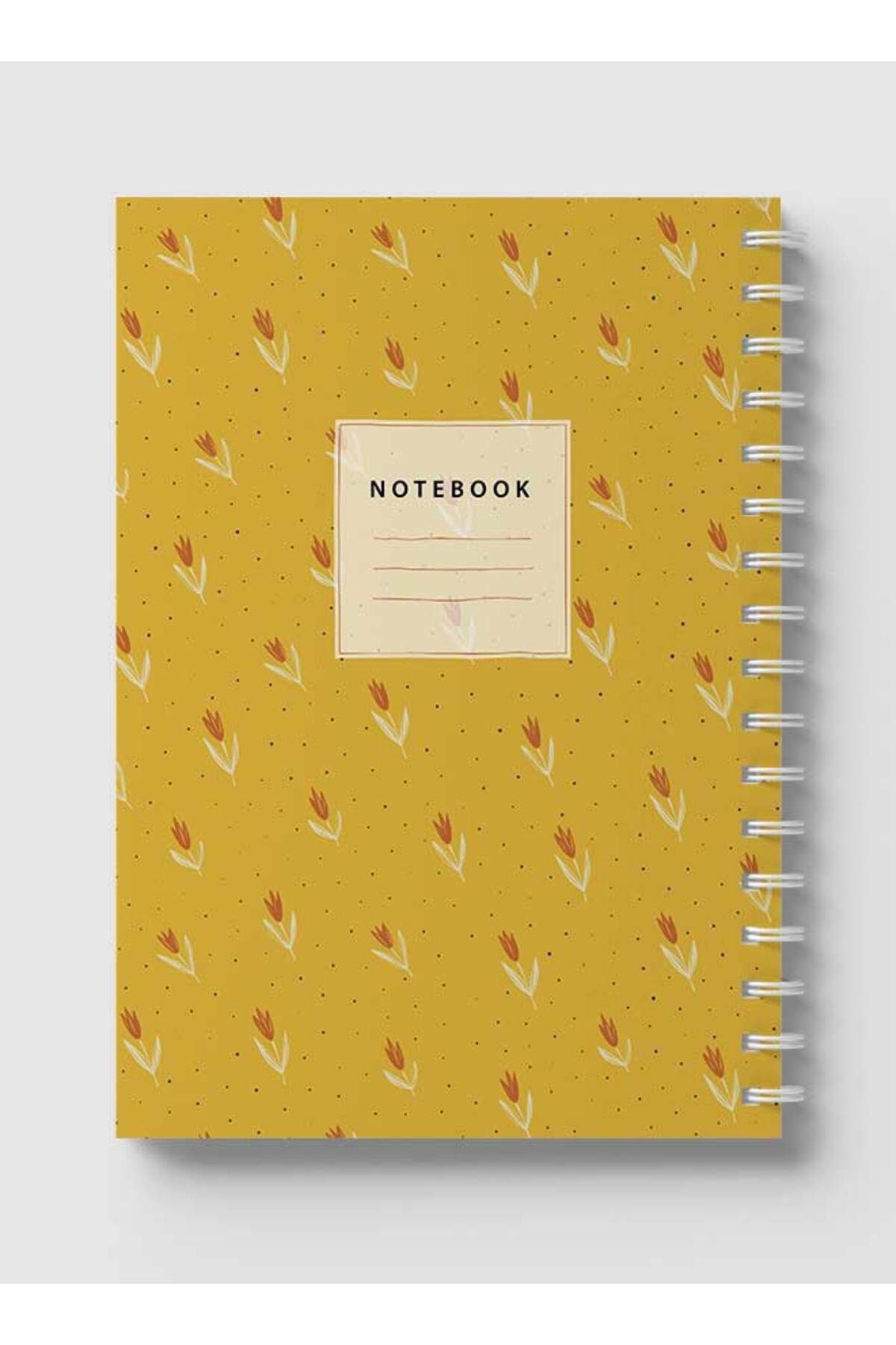 LOWHA-Spiral Notebook with Front and Back Hard Covers Featuring Abstract Floral Design 5