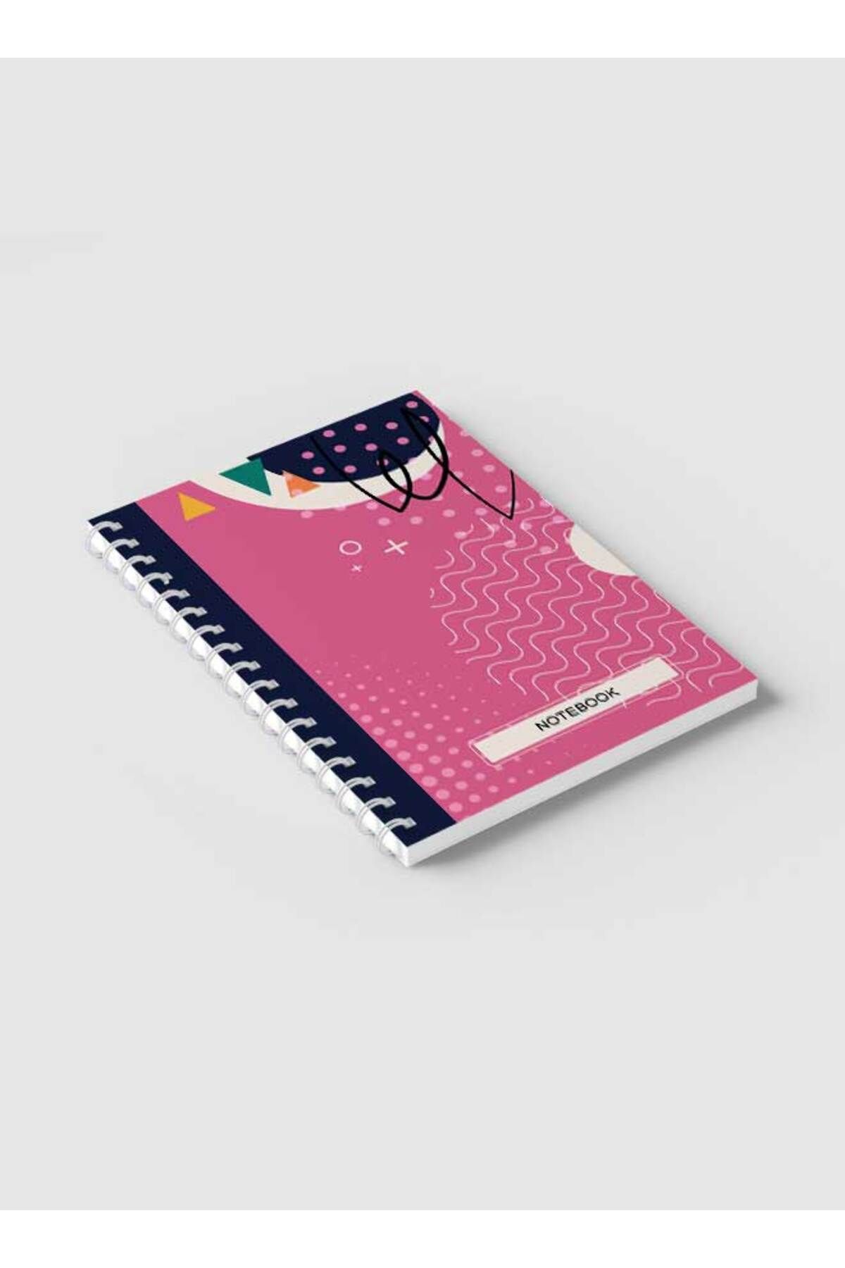 LOWHA-Spiral Notebook with Front and Back Hard Covers Featuring Abstract Geometric Design 2
