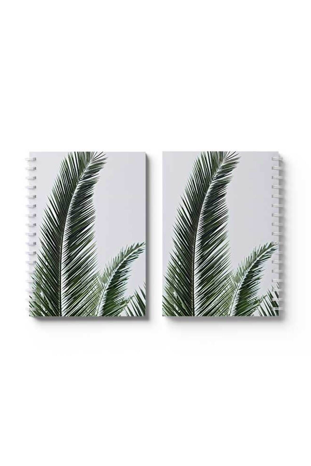LOWHA-Spiral Notebook with Front and Back Hard Covers Featuring Palm Design 4
