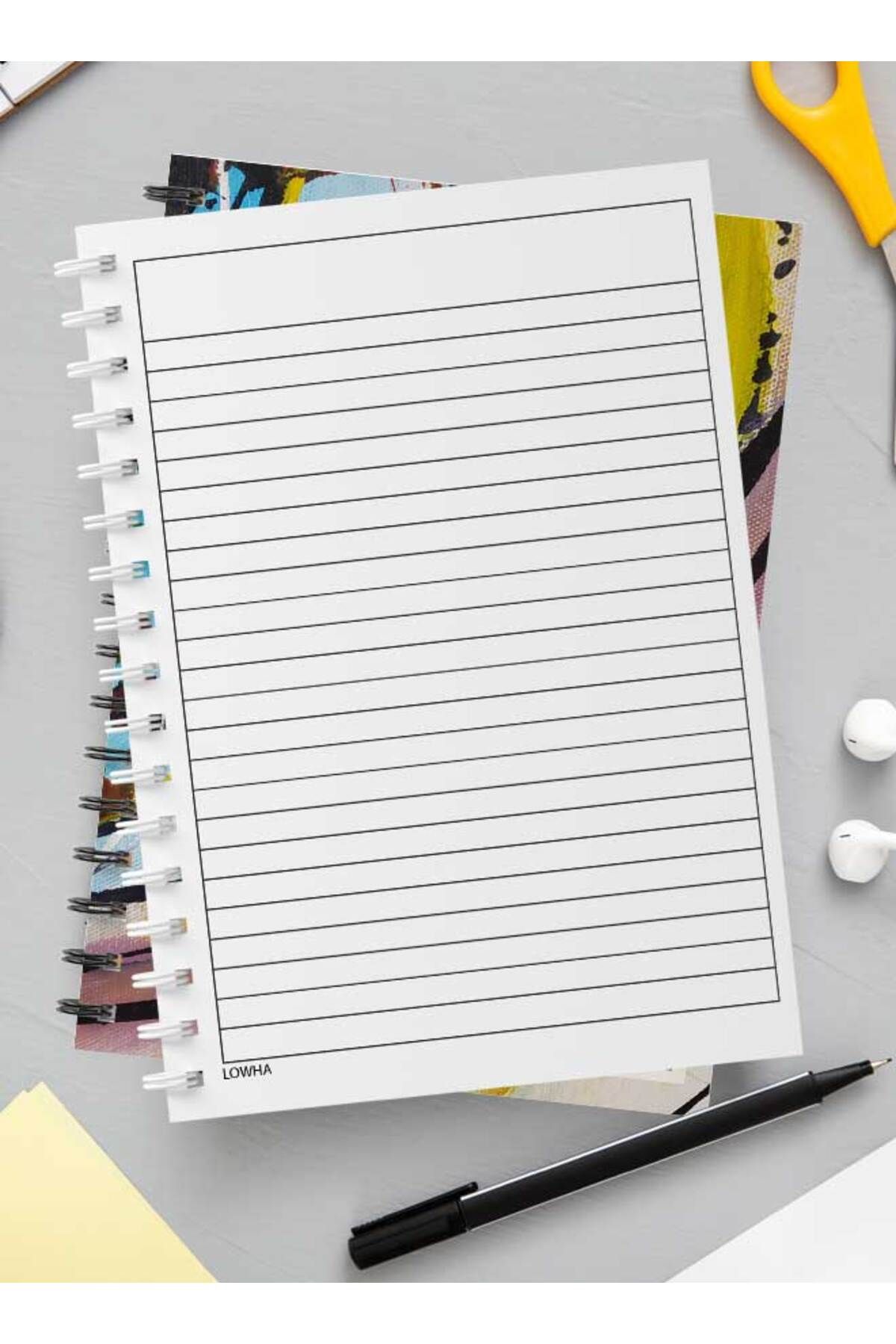 LOWHA-Spiral Notebook with Front and Back Hard Covers Featuring Splattered Paint Design 3