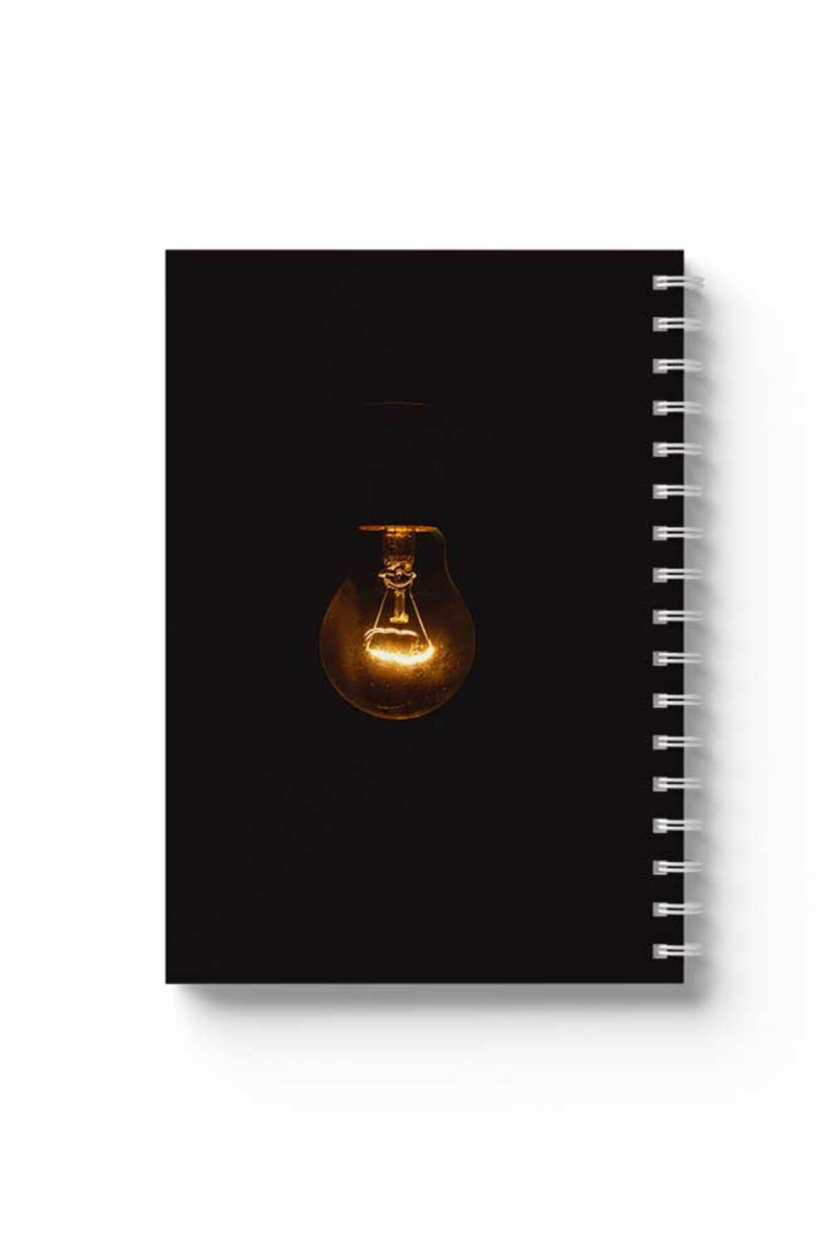 LOWHA-Spiral Notebook with Front and Back Hard Covers Featuring Lamp Design 1