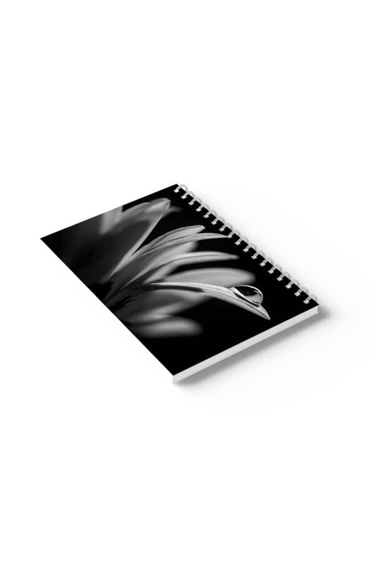 LOWHA-Spiral Notebook with Front and Back Hard Covers Featuring Flower with A Drop of Water Design 6