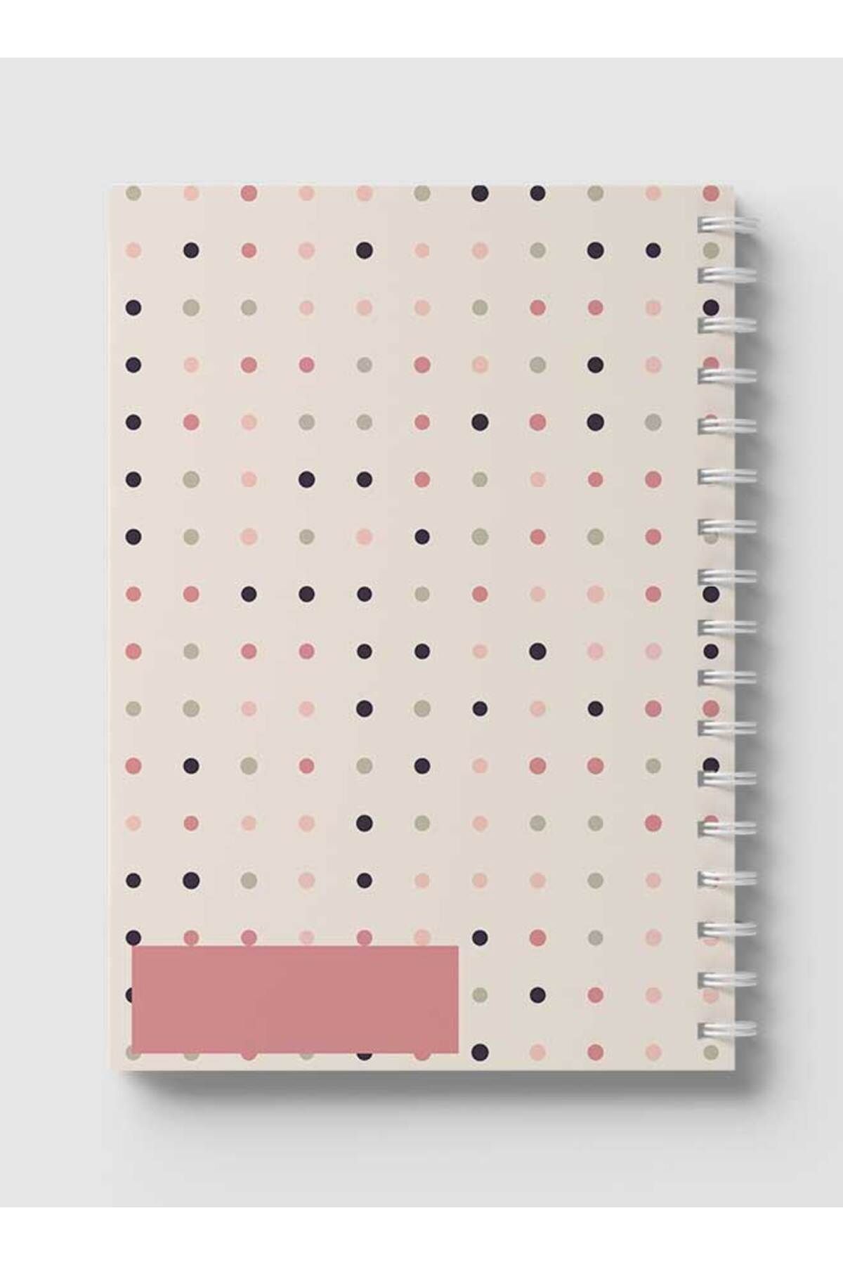 LOWHA-Spiral Notebook with Front and Back Hard Covers Featuring Graphic Dots Design 5