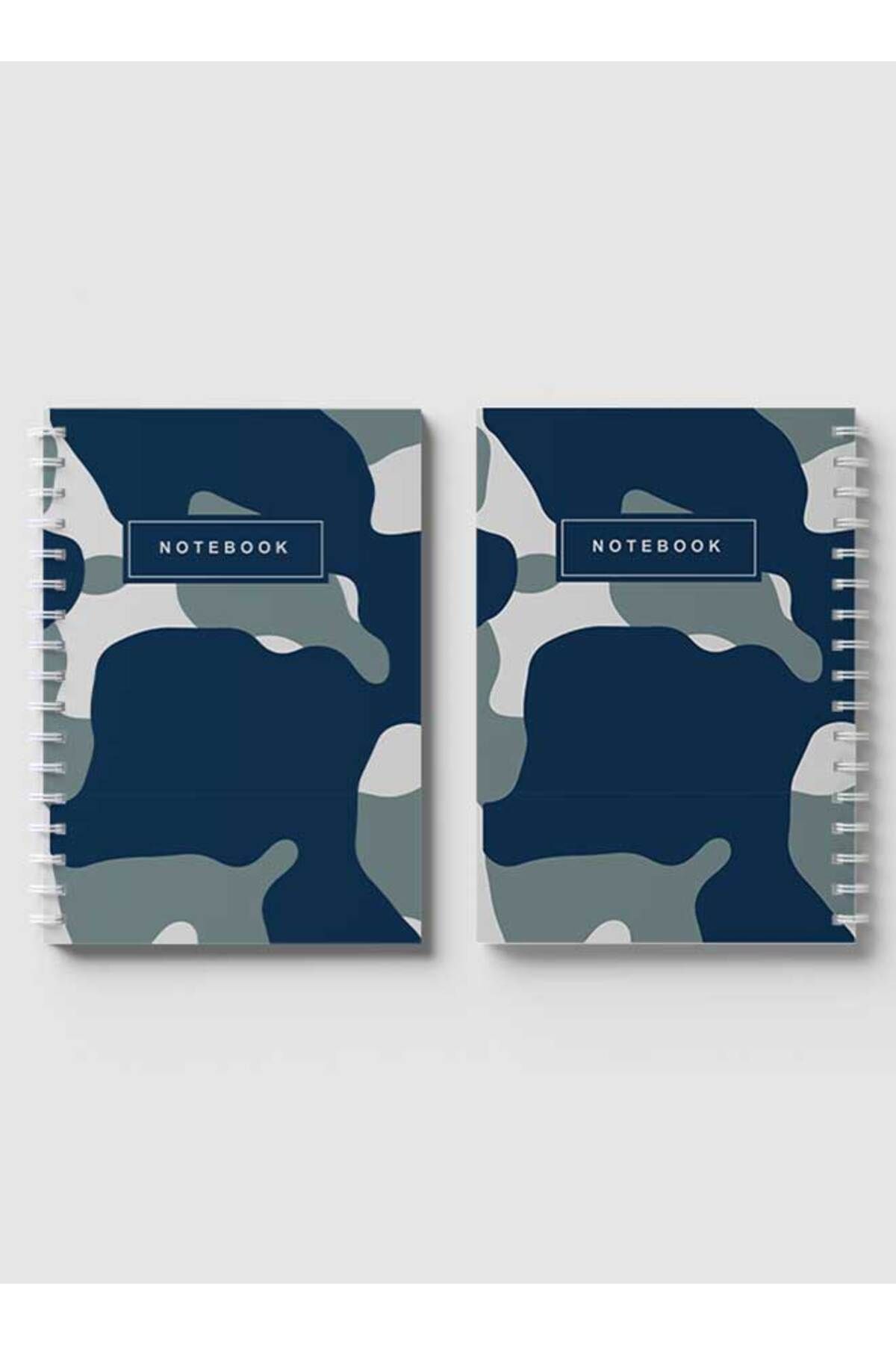 LOWHA-Spiral Notebook with Front and Back Hard Covers Featuring Army Camouflage Abstract Design 4