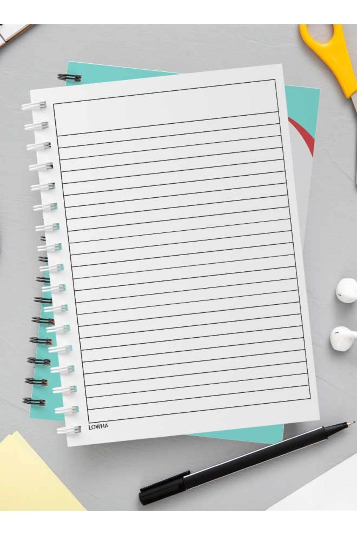 LOWHA-Spiral Notebook with Front and Back Hard Covers Featuring Flying Balloons Vector Design 3