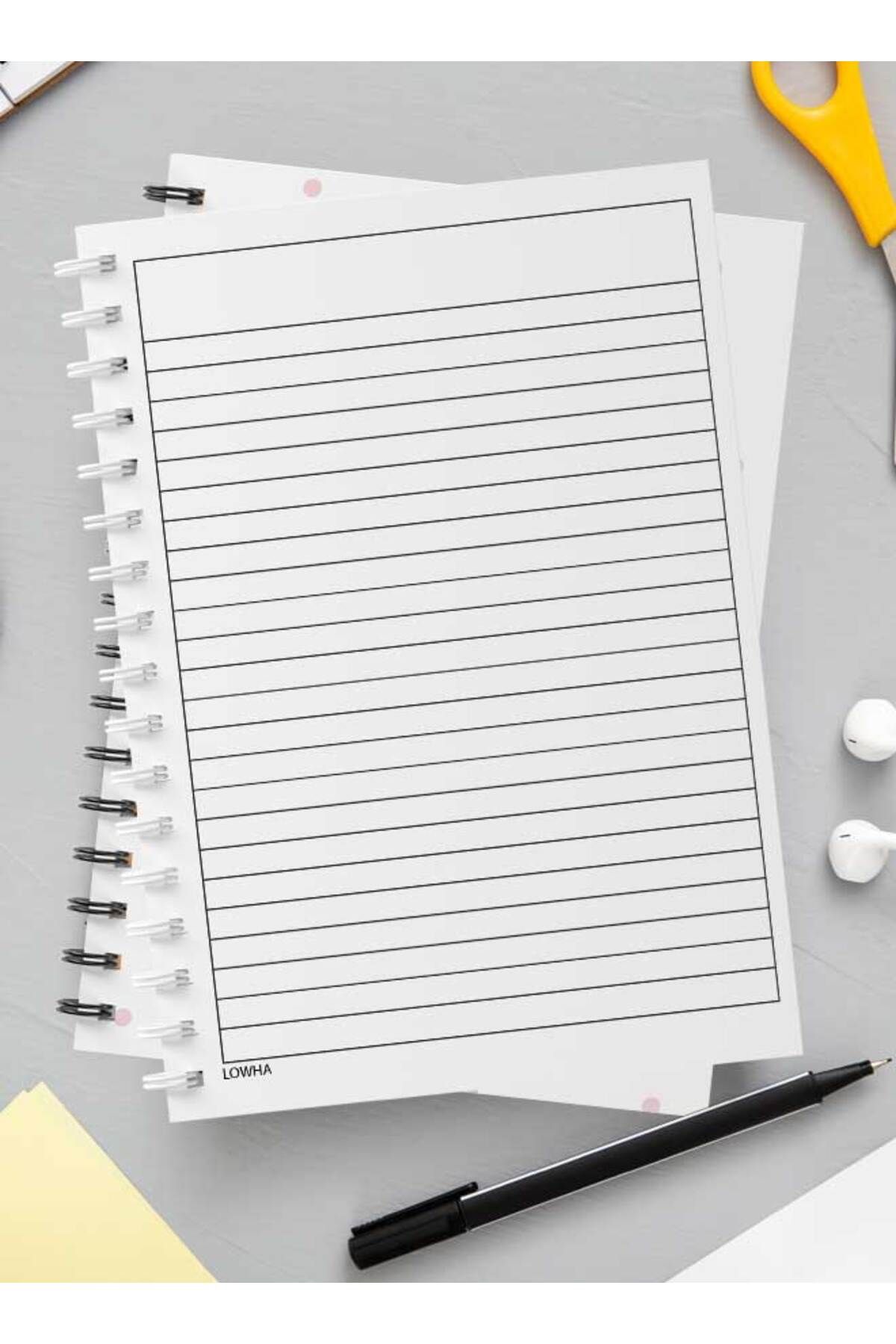 LOWHA-Spiral Notebook with Front and Back Hard Covers Featuring Rabbit Cartoon & Dots Design 3