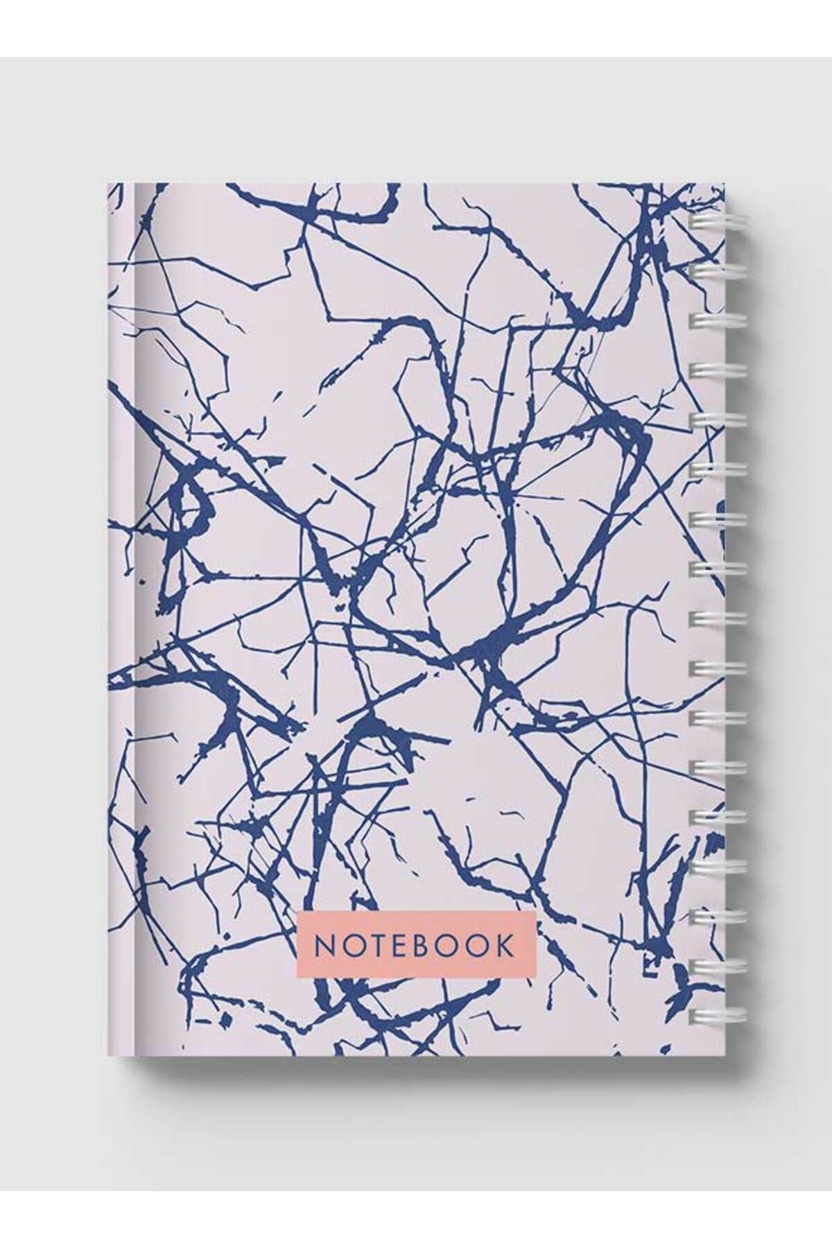 LOWHA-Spiral Notebook with Front and Back Hard Covers Featuring Grey Abstract Texture Design 5