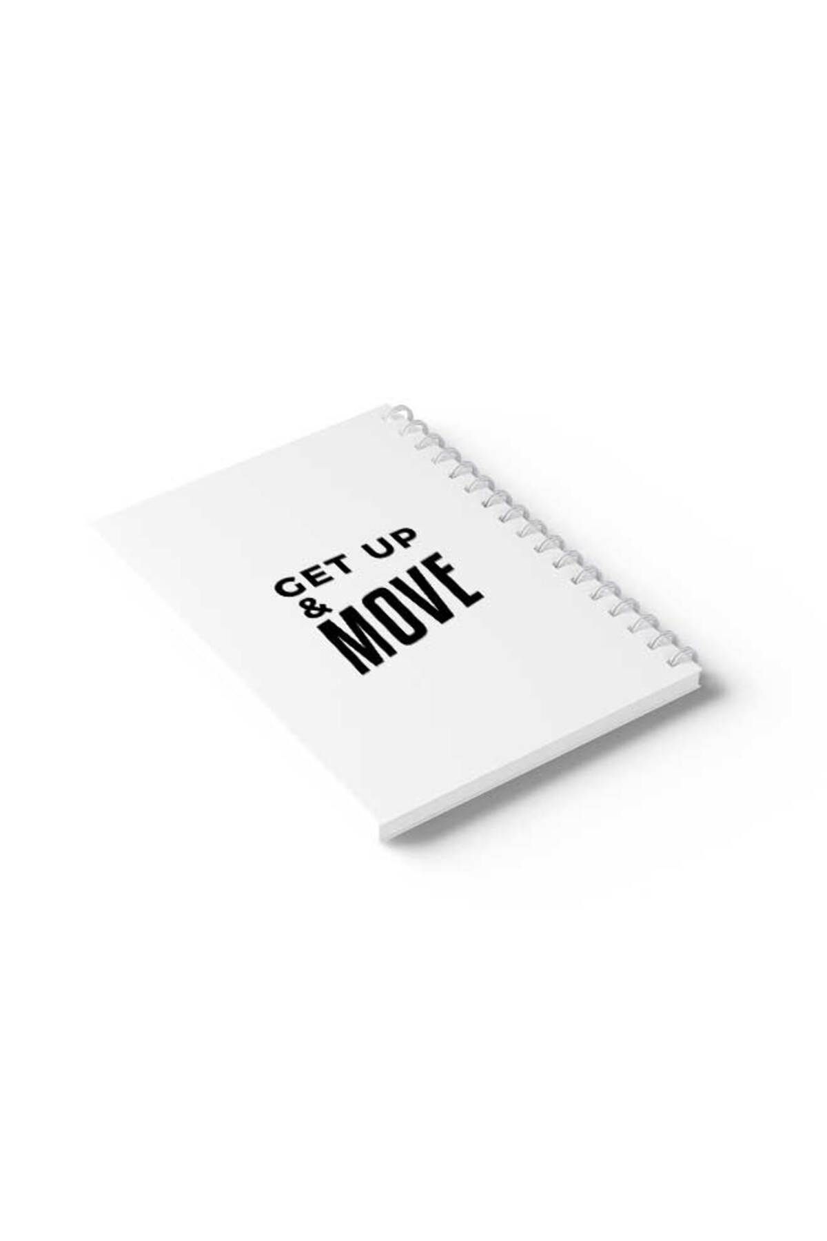 LOWHA-Spiral Notebook with Front and Back Hard Covers Featuring Get Up And Move Design 6