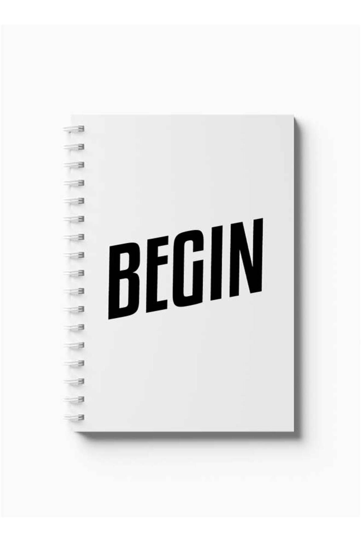 LOWHA-Spiral Notebook with Front and Back Hard Covers Featuring Begin Design 5