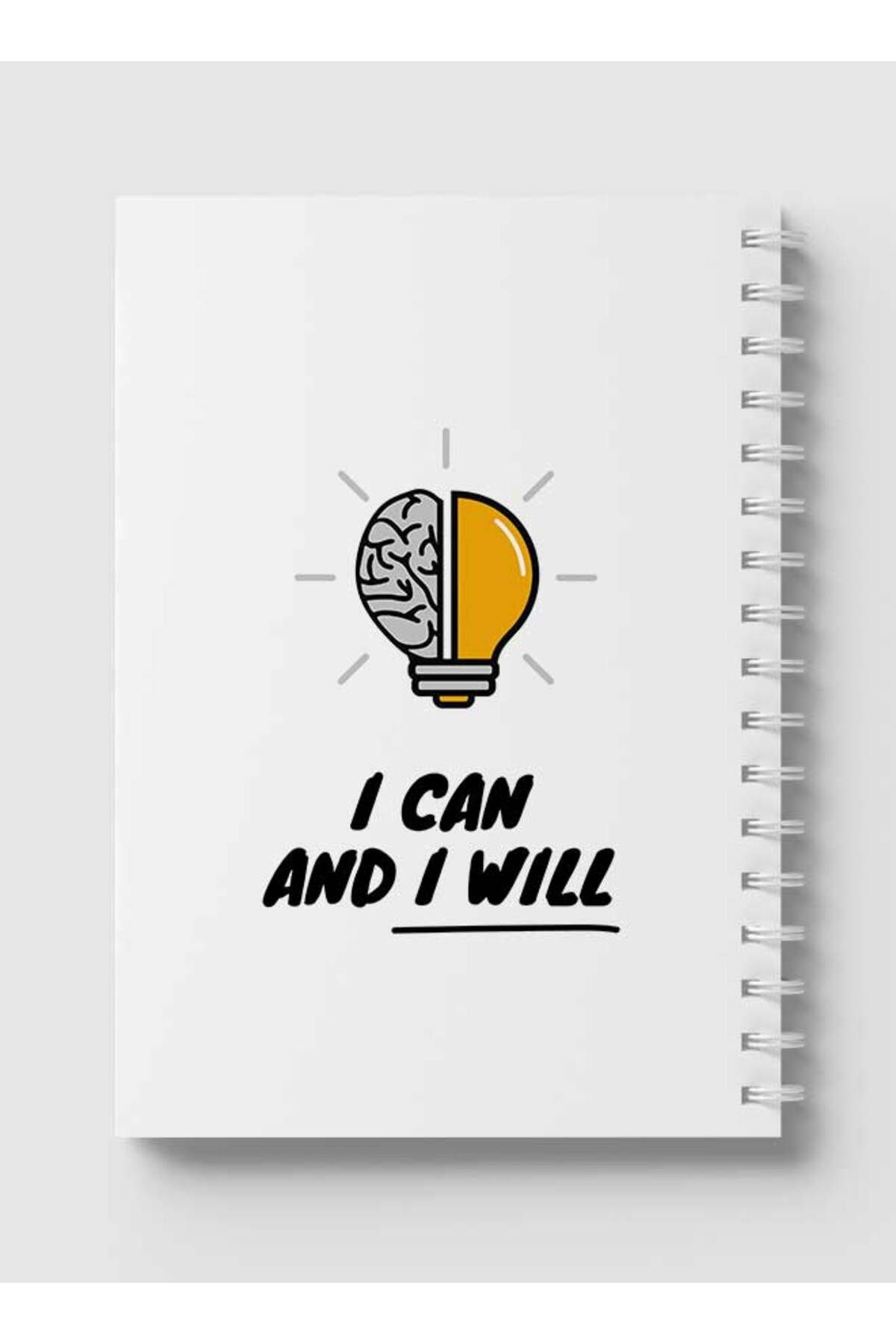 LOWHA-Spiral Notebook with Front and Back Hard Covers Featuring I Can And I Will Design 5
