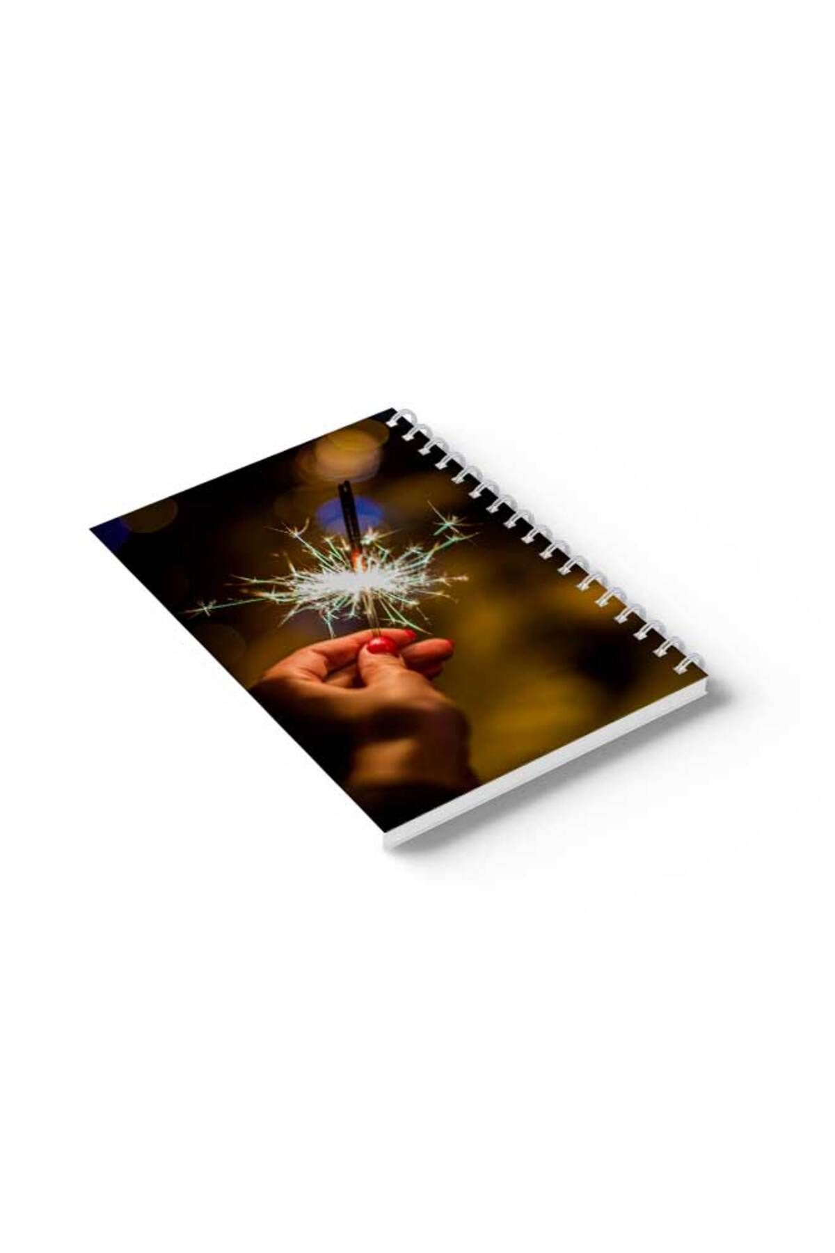LOWHA-Spiral Notebook with Front and Back Hard Covers Featuring Spark Design 6