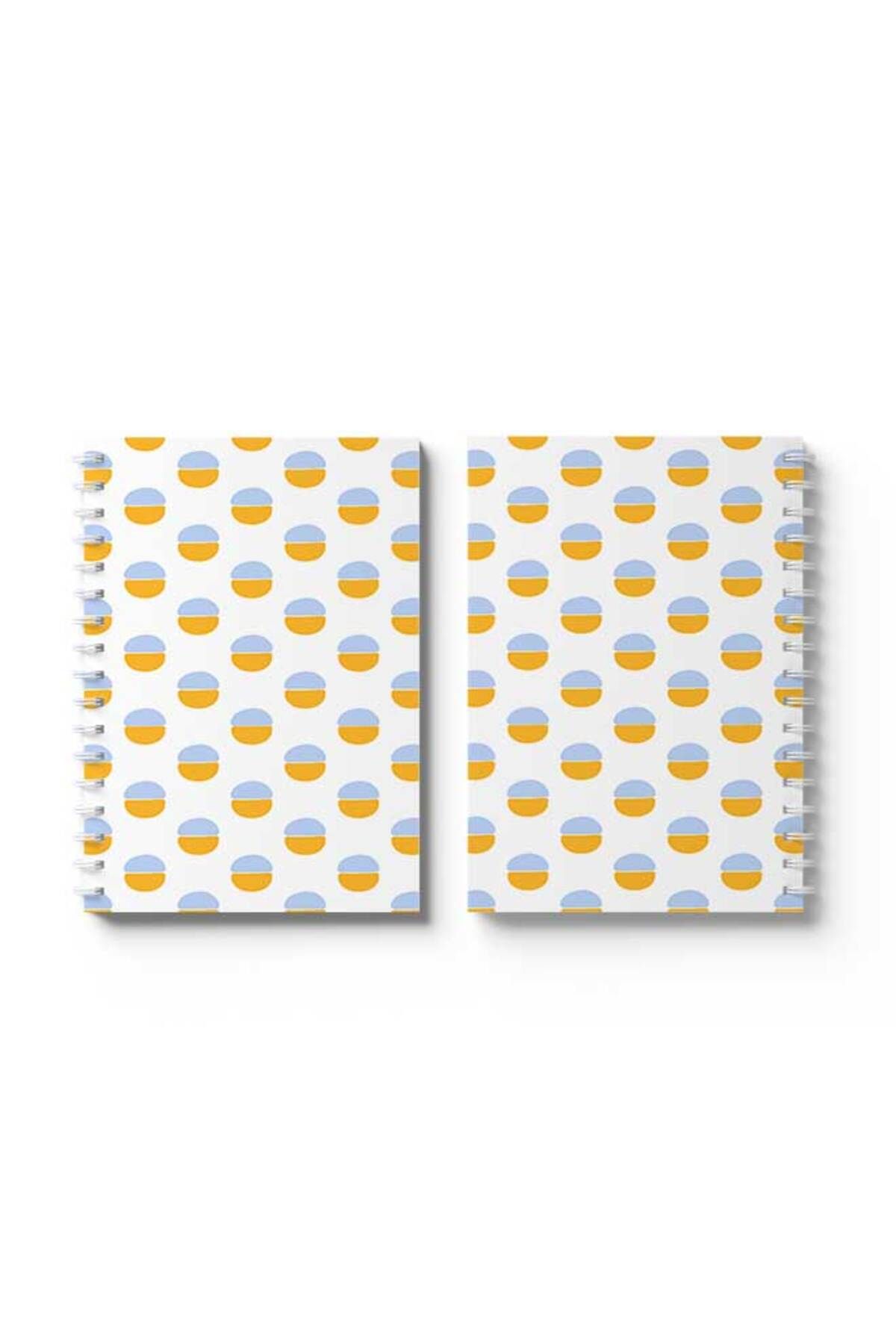 LOWHA-Spiral Notebook with Front and Back Hard Covers Featuring Circles Design 4