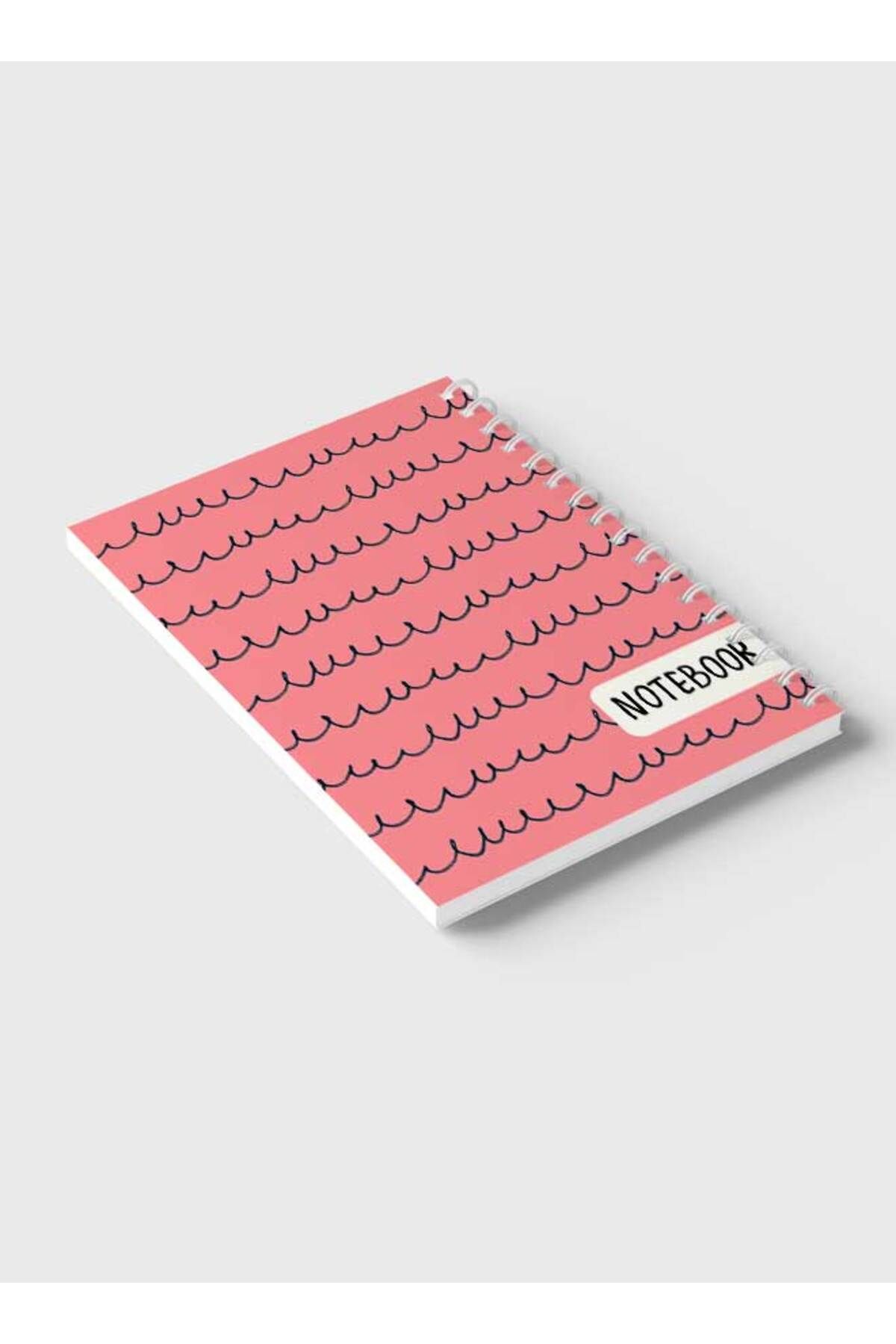 LOWHA-Spiral Notebook with Front and Back Hard Covers Featuring Cursive Imitation Design 6