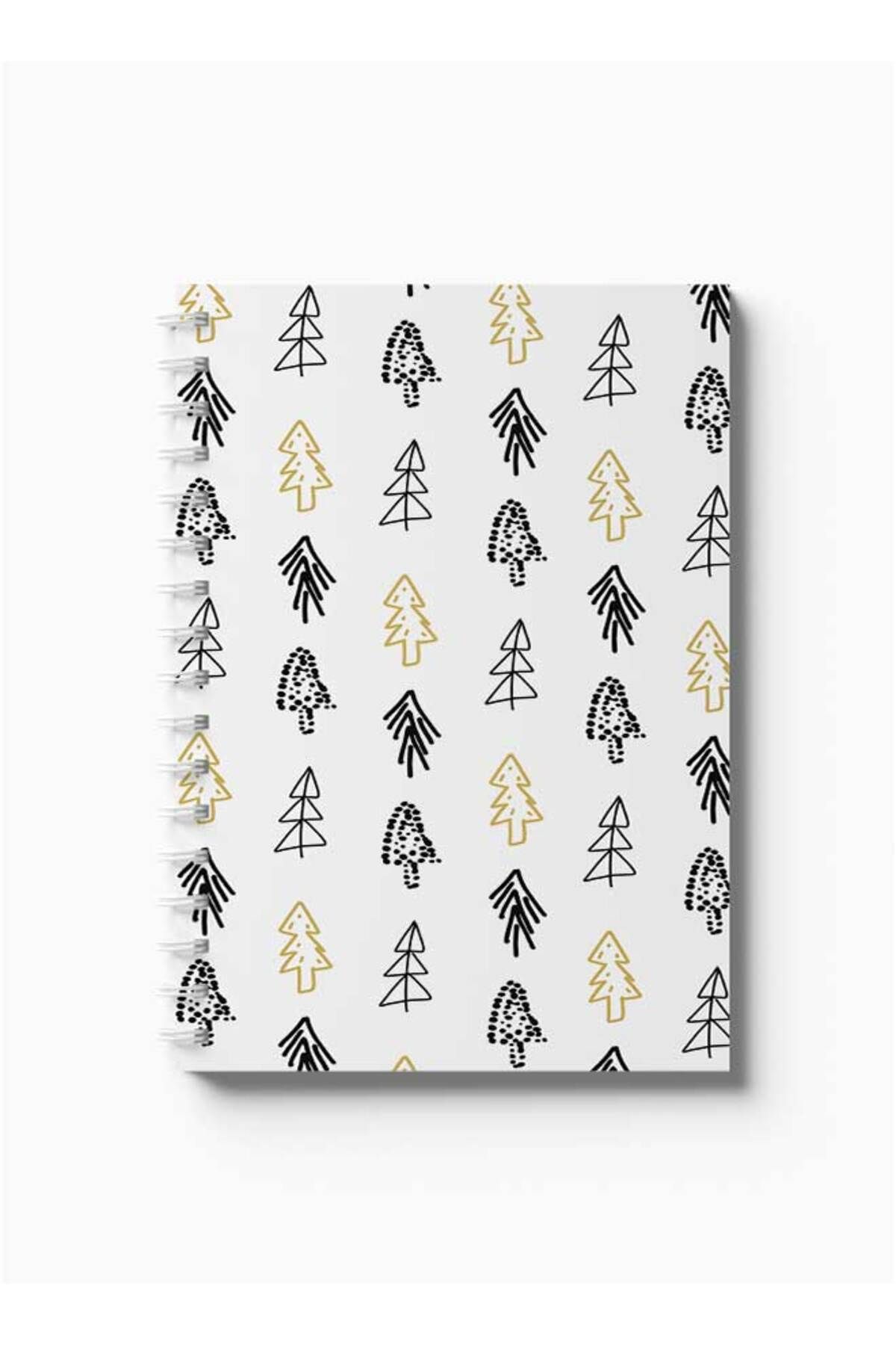 LOWHA-Spiral Notebook with Front and Back Hard Covers Featuring Pine Trees Design 5
