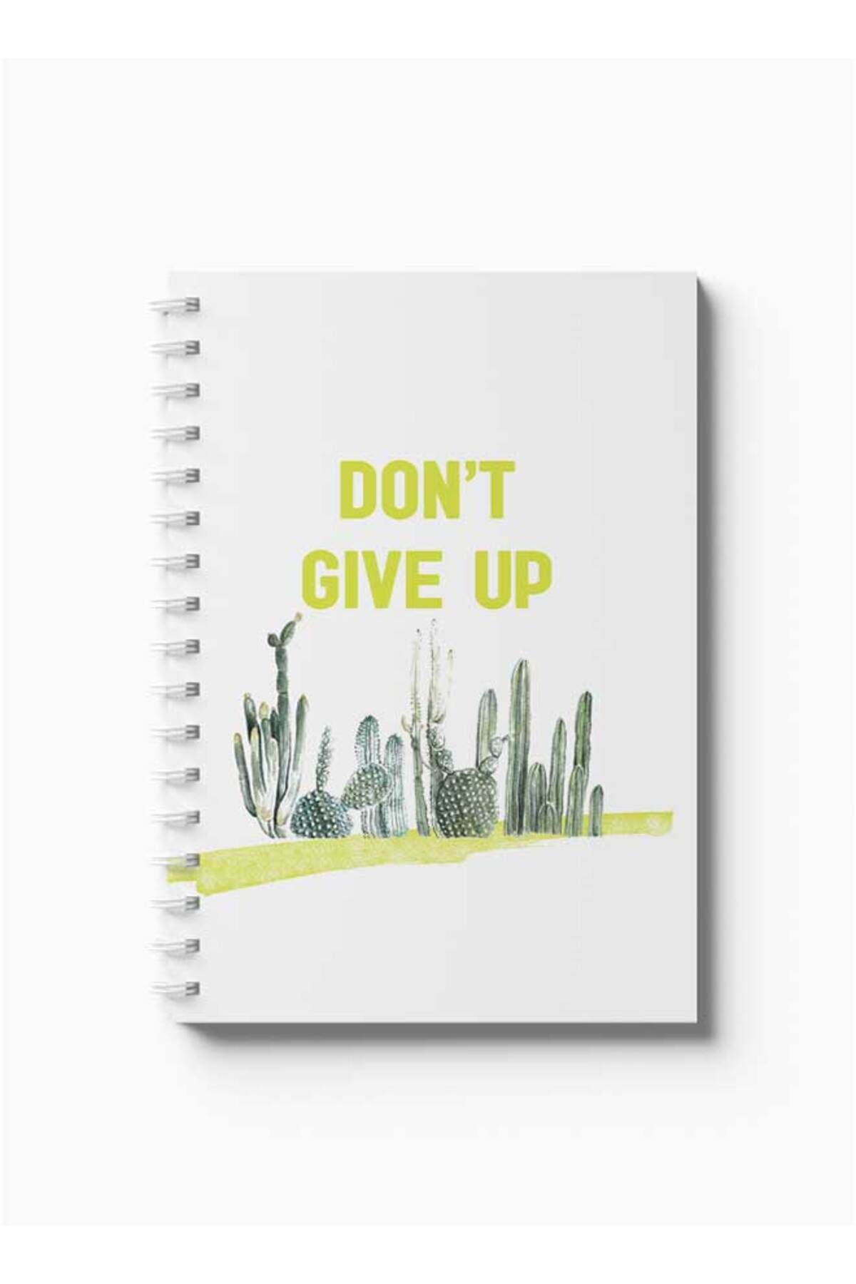 LOWHA-Spiral Notebook with Front and Back Hard Covers Featuring Don't Give Up with Cactus Design 5