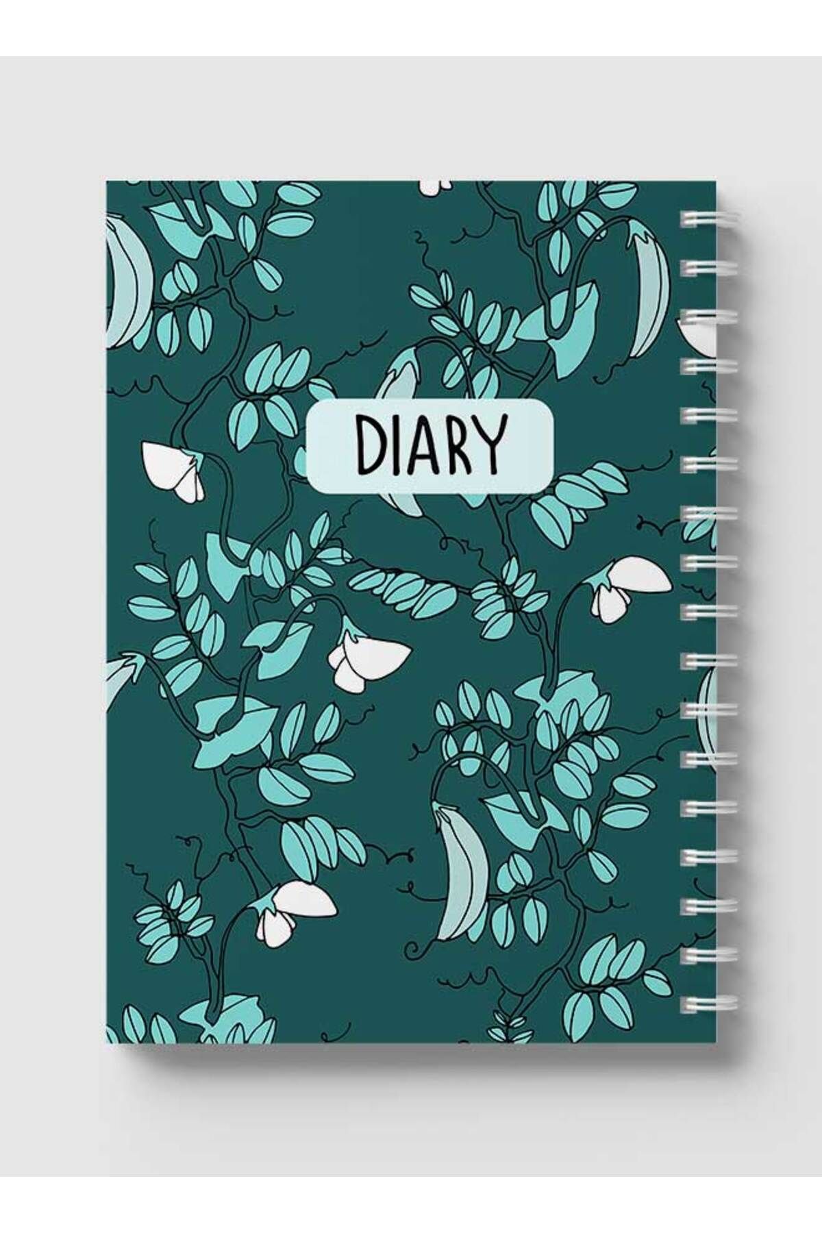 LOWHA-Spiral Notebook with Front and Back Hard Covers Featuring Peas Seamless Design 5