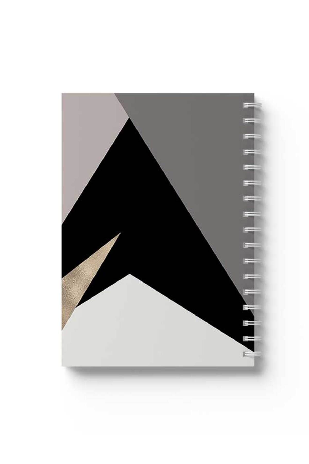 LOWHA-Spiral Notebook with Front and Back Hard Covers Featuring Shapes Design 1