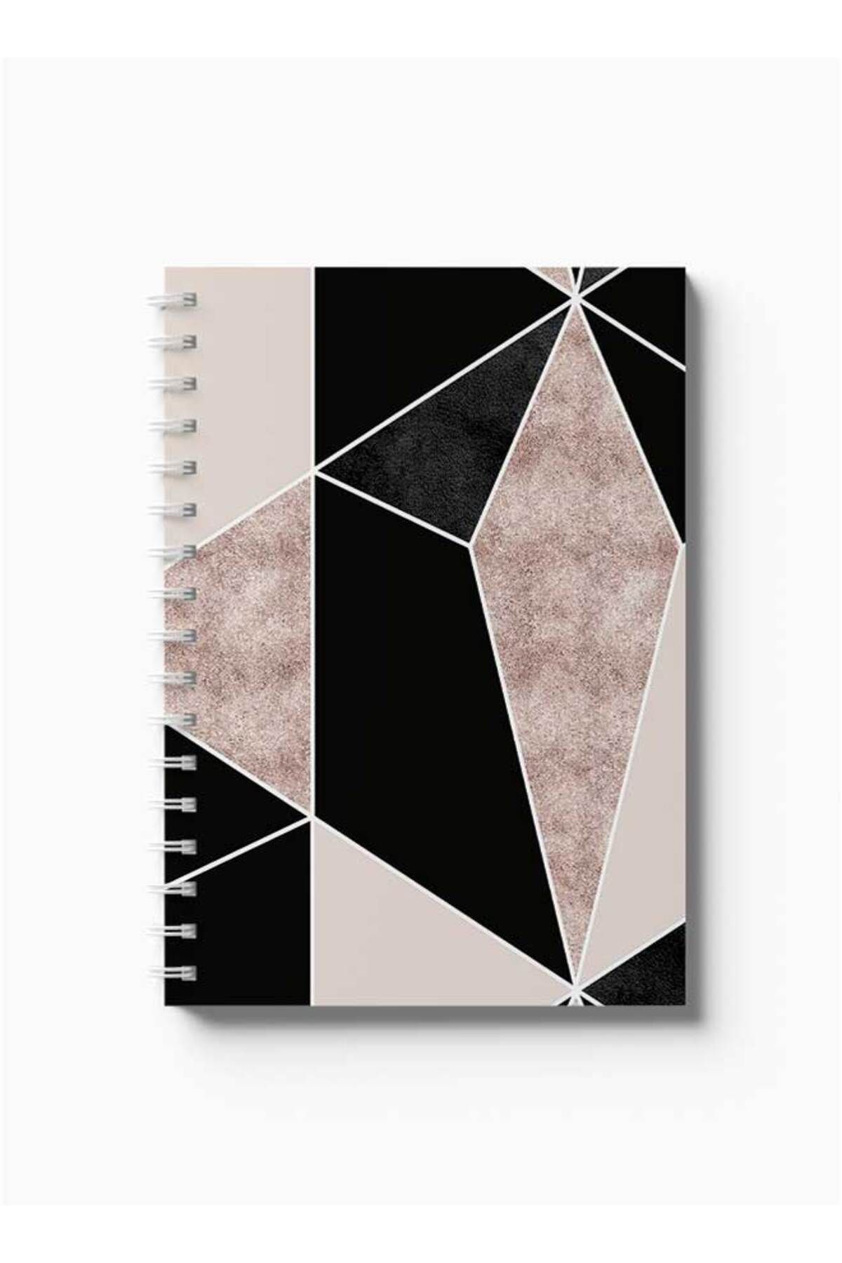 LOWHA-Spiral Notebook with Front and Back Hard Covers Featuring Shapes Design 5