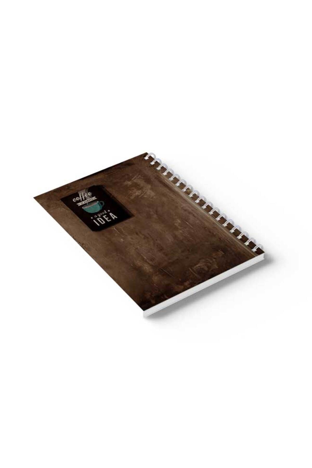 LOWHA-Spiral Notebook with Front and Back Hard Covers Featuring Coffee Is Always A good Idea Design 6