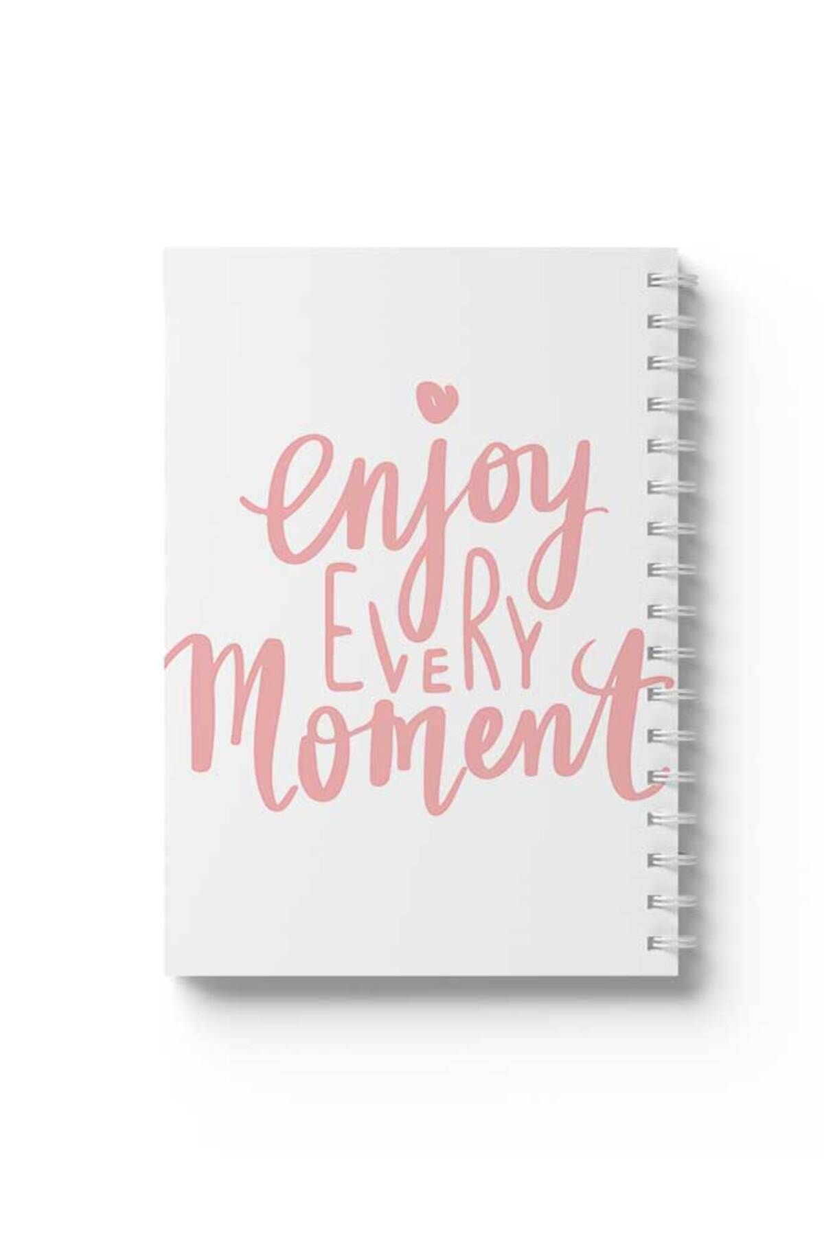 LOWHA-Spiral Notebook with Front and Back Hard Covers Featuring Enjoy Every Moment Design 1