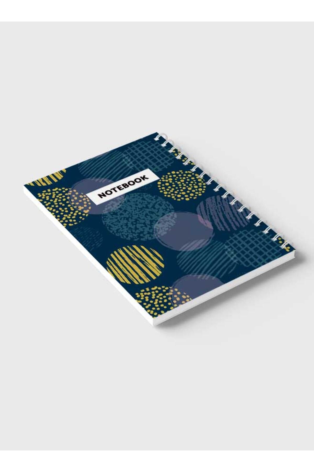 LOWHA-Spiral Notebook with Front and Back Hard Covers Featuring Cover with Circles- Design 6