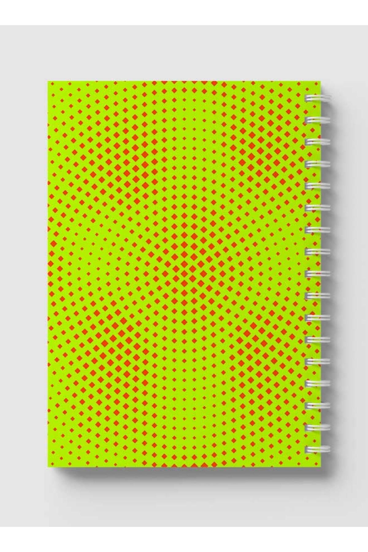 LOWHA-Spiral Notebook with Front and Back Hard Covers Featuring Geometric Gradient Design 5