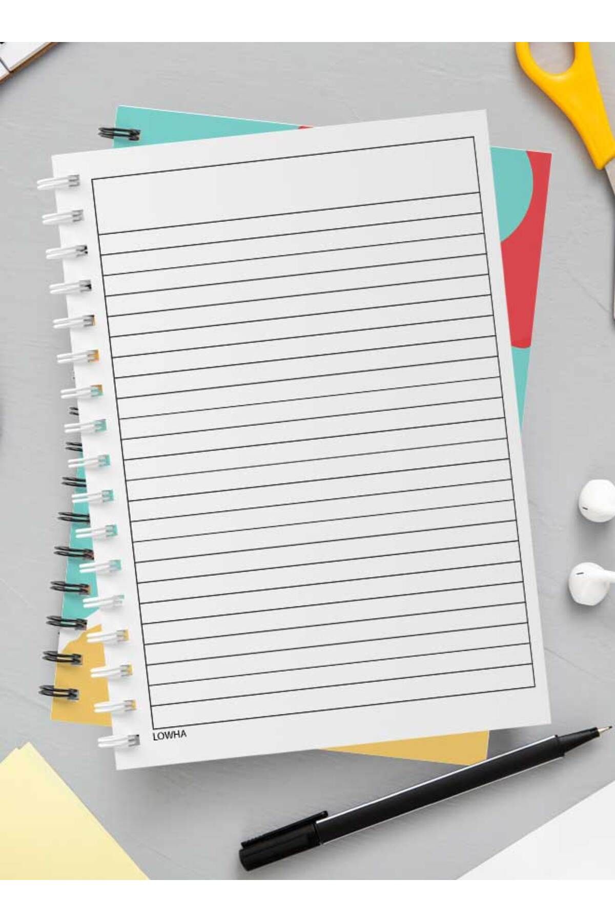 LOWHA-Spiral Notebook with Front and Back Hard Covers Featuring Best Summer Design 3