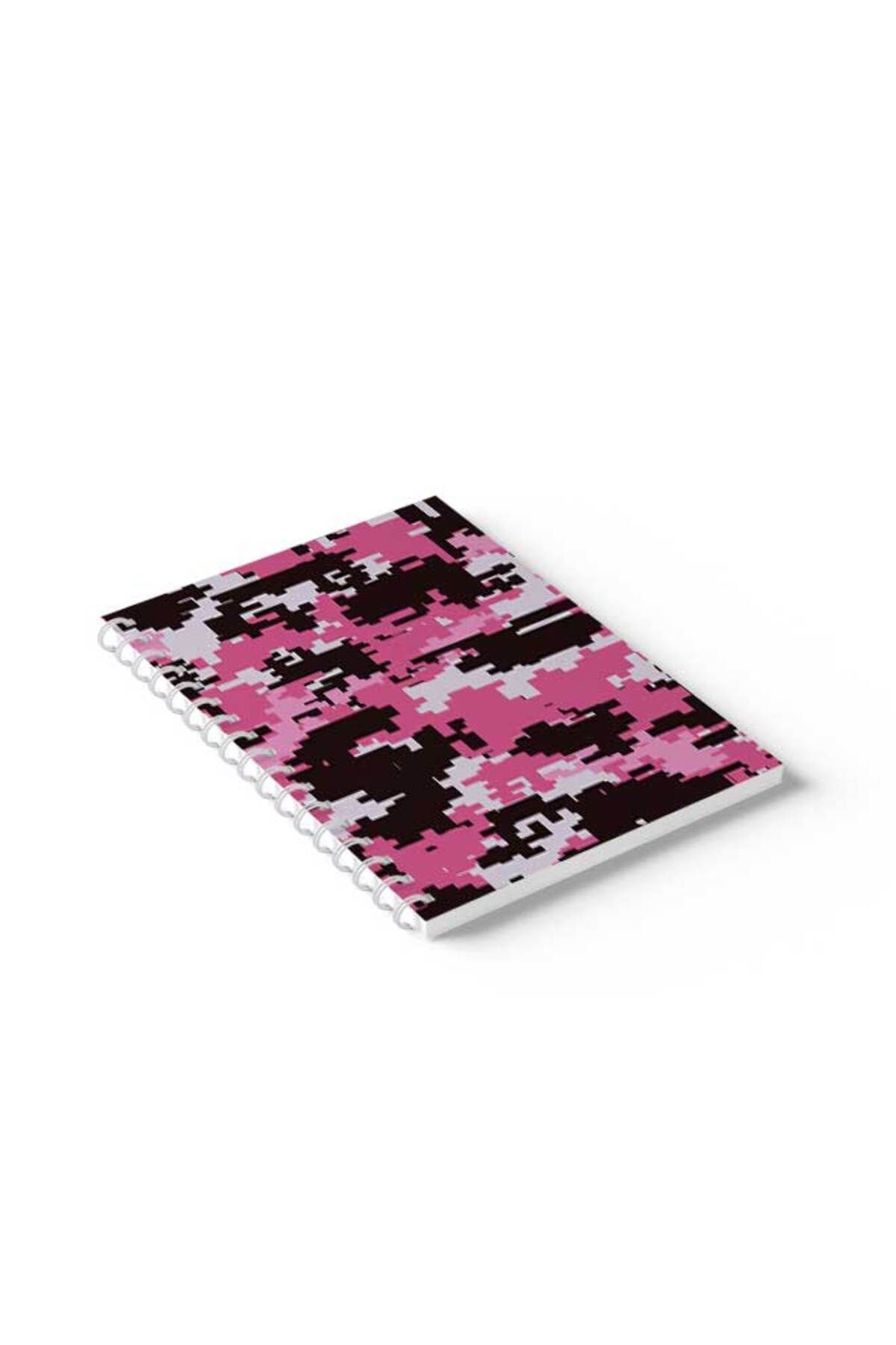 LOWHA-Spiral Notebook with Front and Back Hard Covers Featuring Pixels Design 2