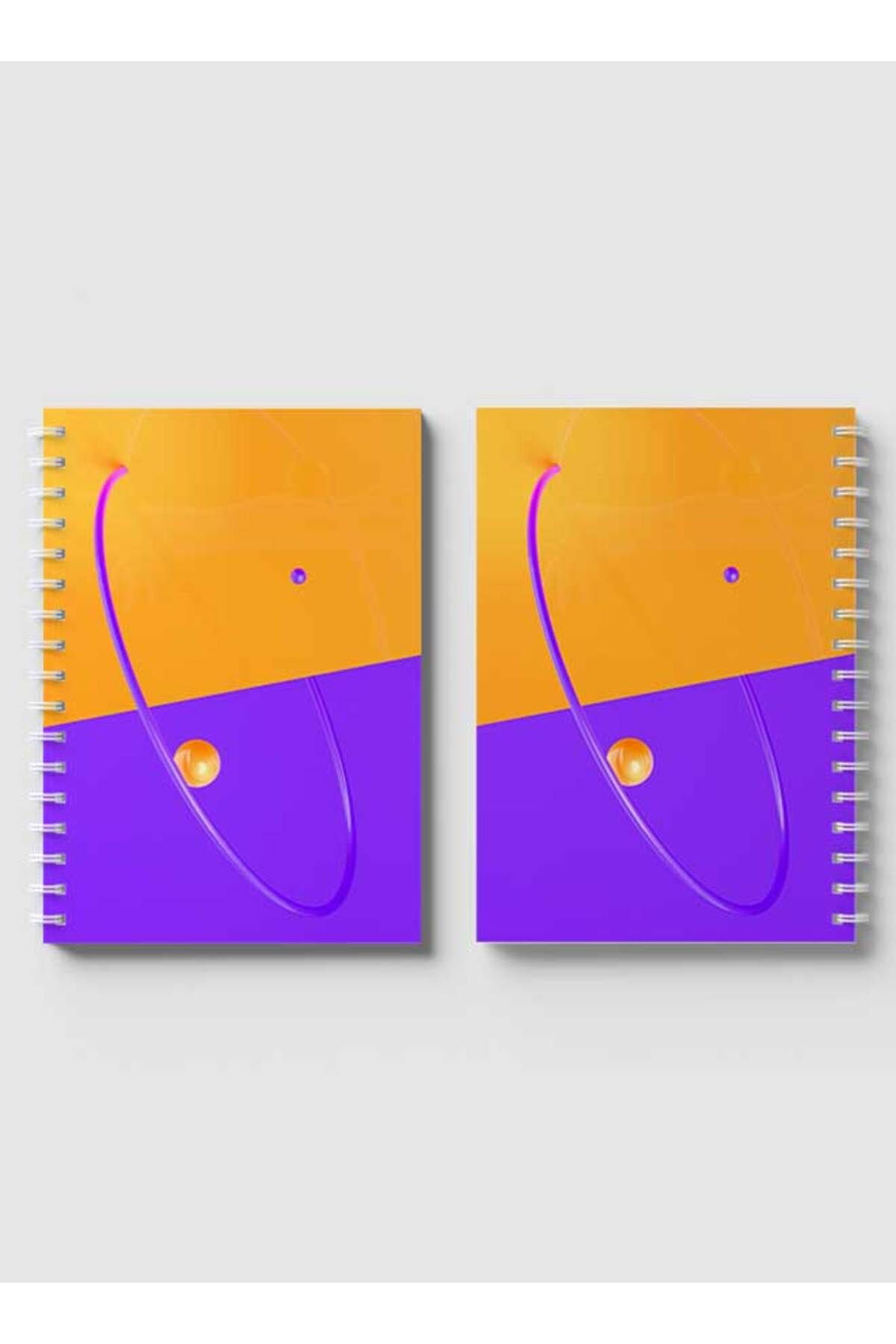 LOWHA-Spiral Notebook with Front and Back Hard Covers Featuring D Sphere Design 4