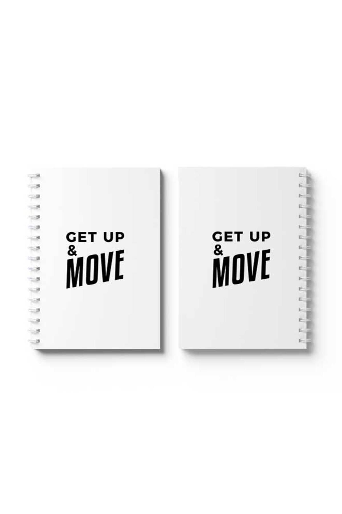 LOWHA-Spiral Notebook with Front and Back Hard Covers Featuring Get Up And Move Design 4