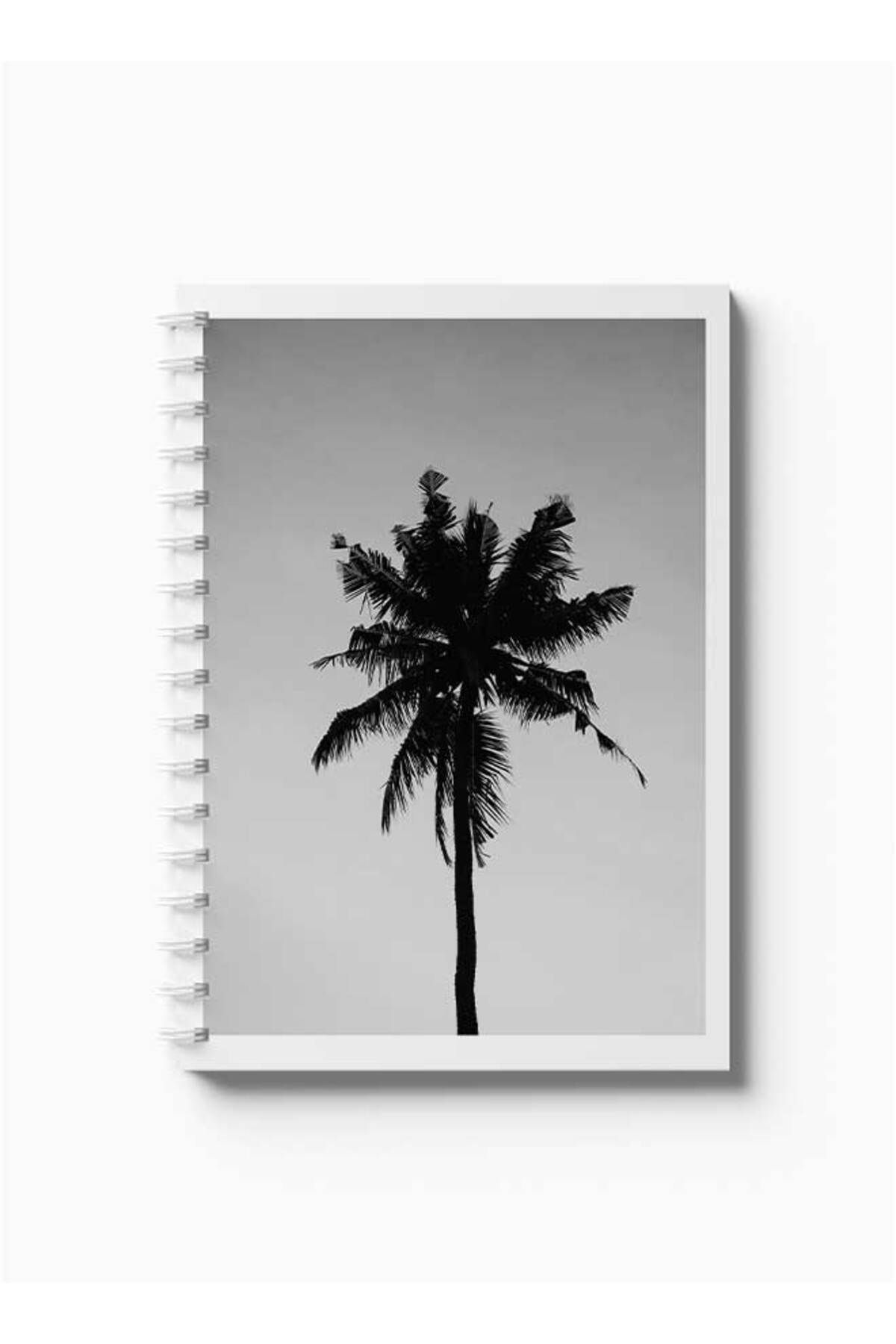 LOWHA-Spiral Notebook with Front and Back Hard Covers Featuring Palm Design 5