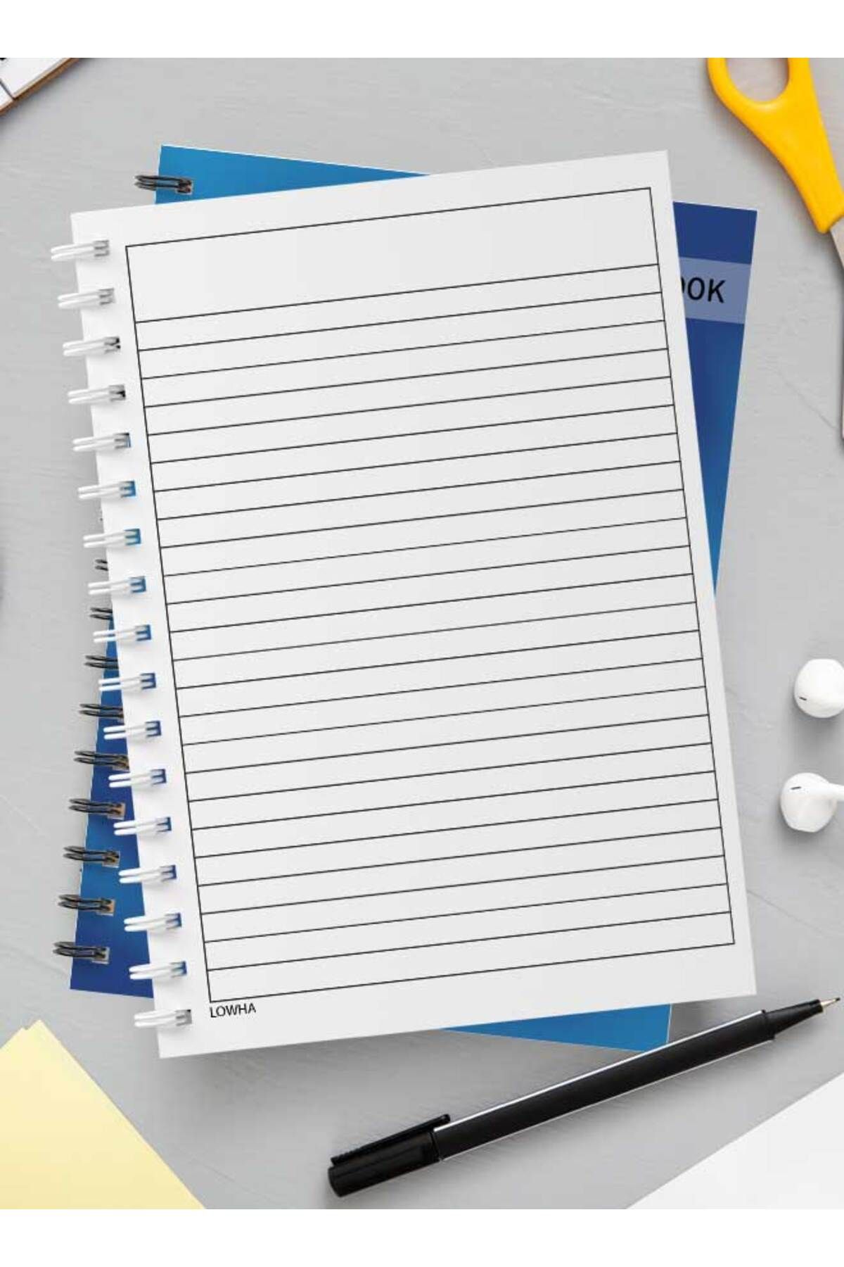 LOWHA-Spiral Notebook with Front and Back Hard Covers Featuring Minimalist Gradient Design 3