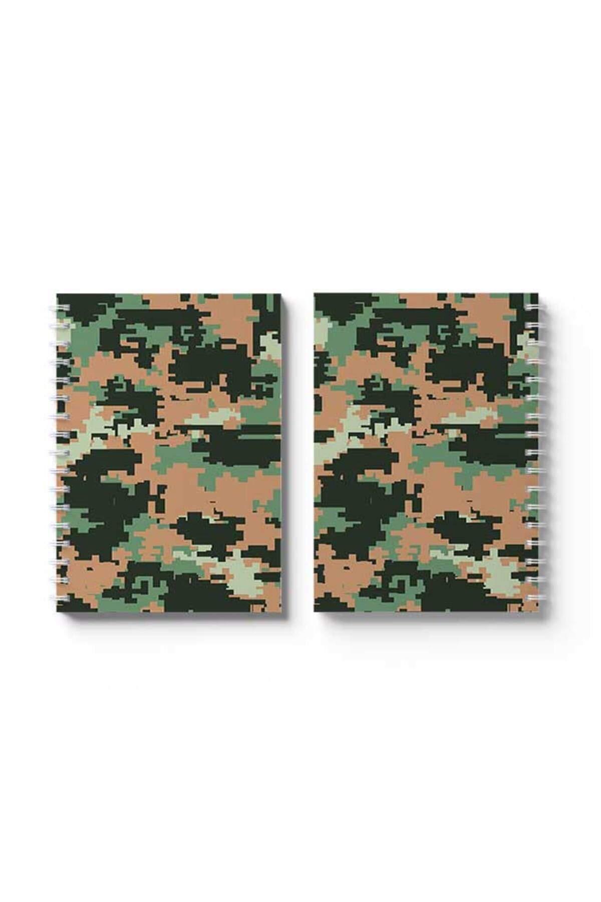 LOWHA-Spiral Notebook with Front and Back Hard Covers Featuring Pixels Design 4