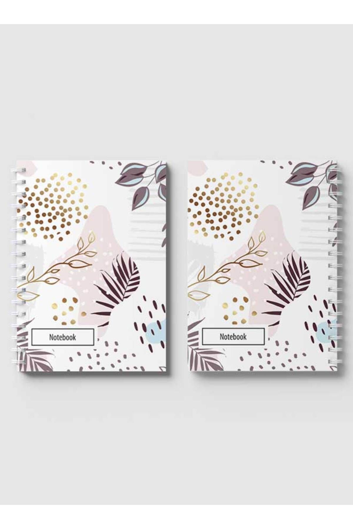 LOWHA-Spiral Notebook with Front and Back Hard Covers Featuring Abstract Floral Design 4