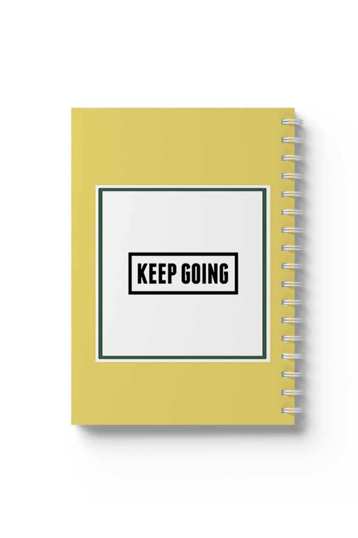 LOWHA-Spiral Notebook with Front and Back Hard Covers Featuring Keep Going Design 1