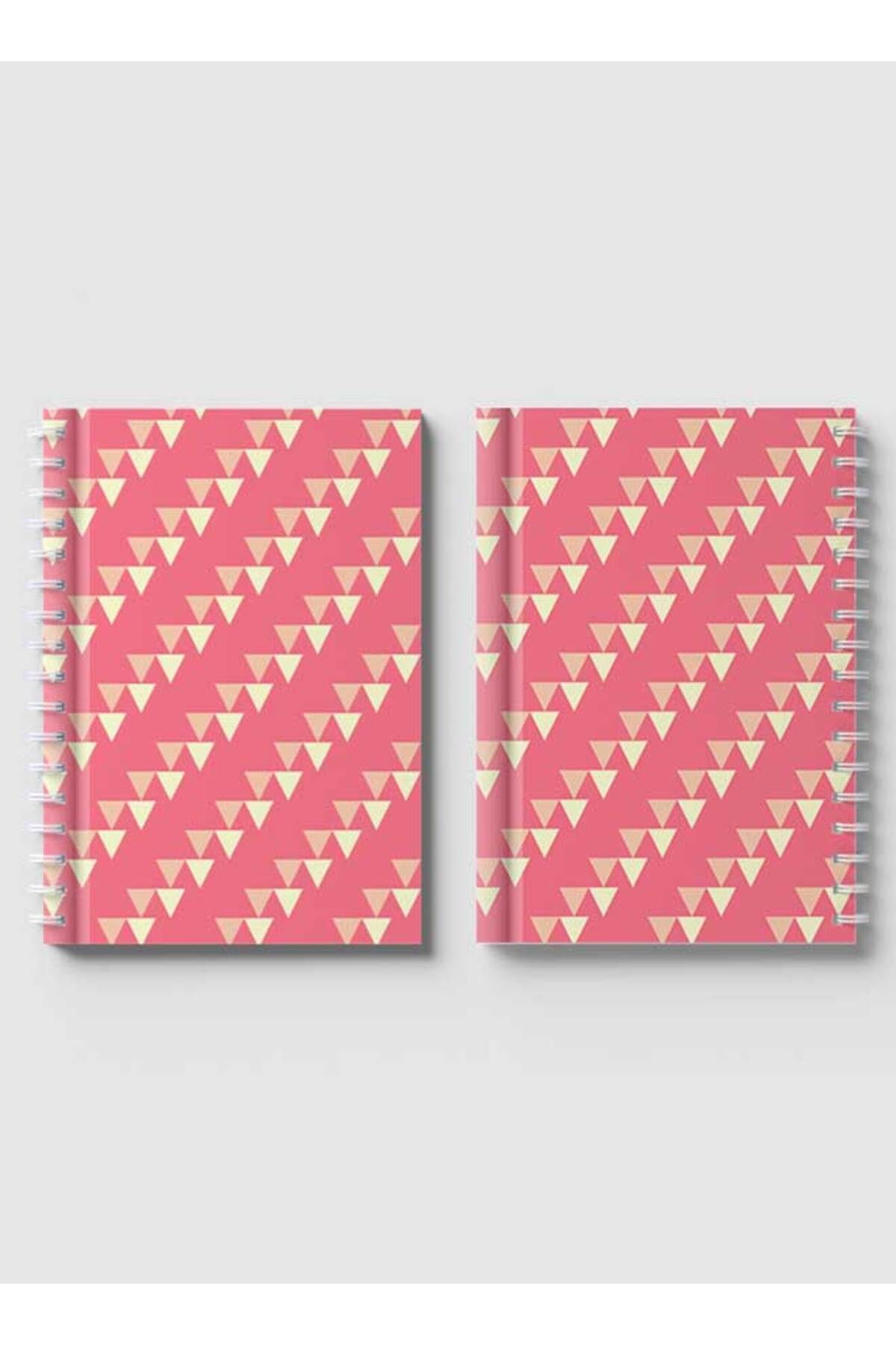 LOWHA-Spiral Notebook with Front and Back Hard Covers Featuring Abstract Triangle Design 4