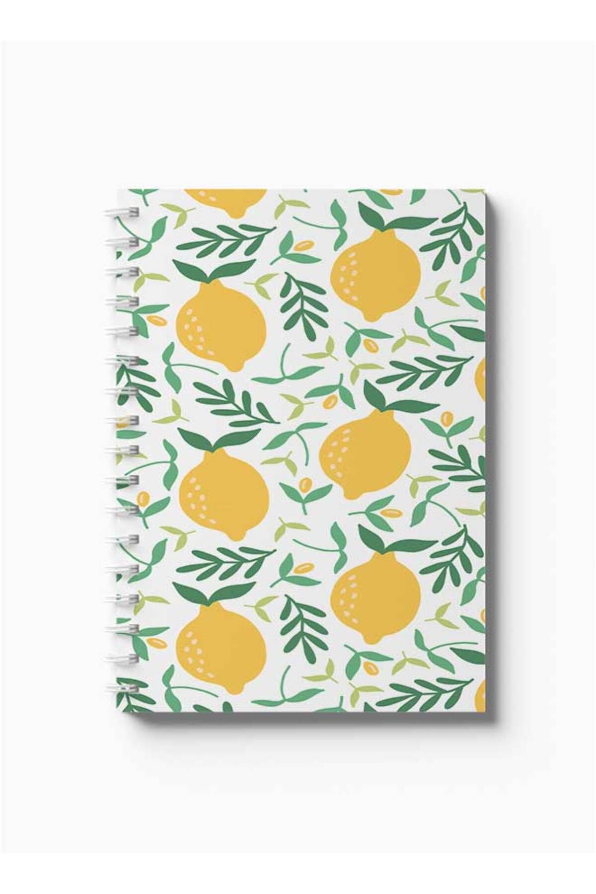 LOWHA-Spiral Notebook with Front and Back Hard Covers Featuring Lemon Design 5