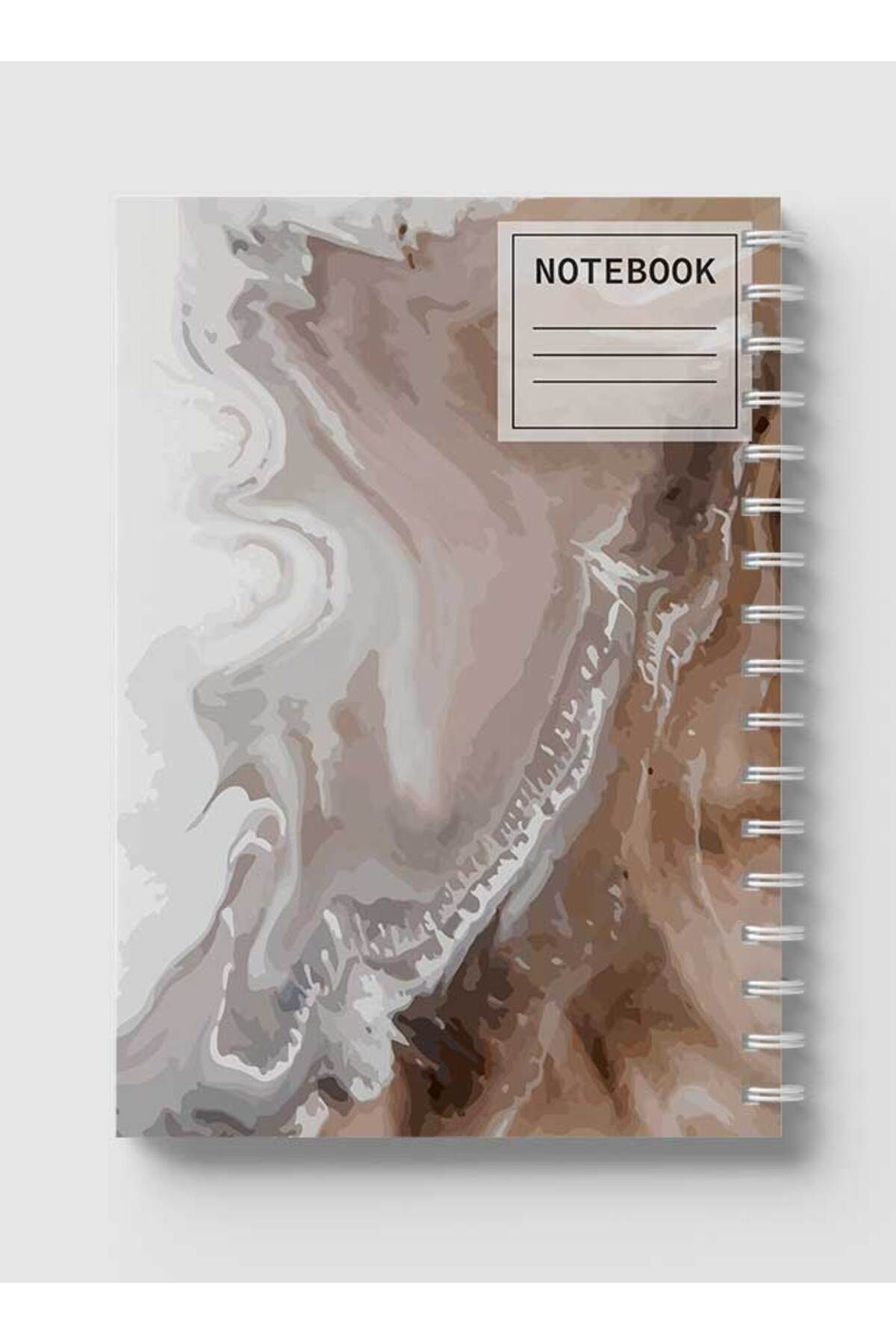 LOWHA-Spiral Notebook with Front and Back Hard Covers Featuring Watercolor Earth Style Paint Design 5