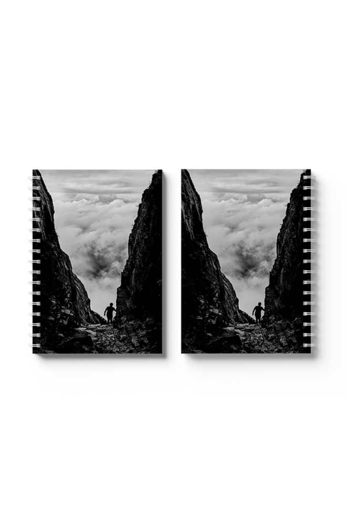 LOWHA-Spiral Notebook with Front and Back Hard Covers Featuring Through the Mountains Design 4