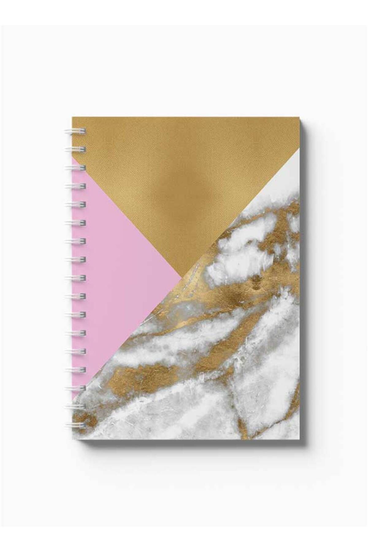 LOWHA-Spiral Notebook with Front and Back Hard Covers Featuring Colourful Shapes Design 5