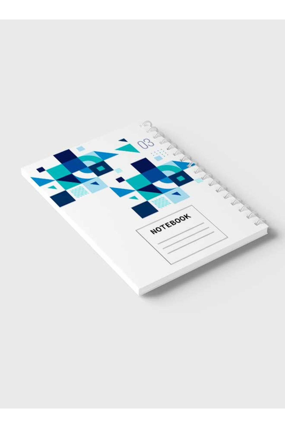 LOWHA-Spiral Notebook with Front and Back Hard Covers Featuring Geometric Shape Design 6