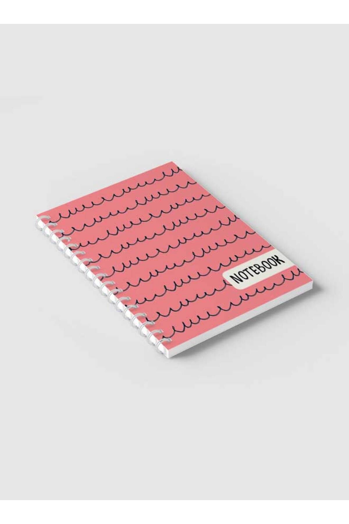 LOWHA-Spiral Notebook with Front and Back Hard Covers Featuring Cursive Imitation Design 2